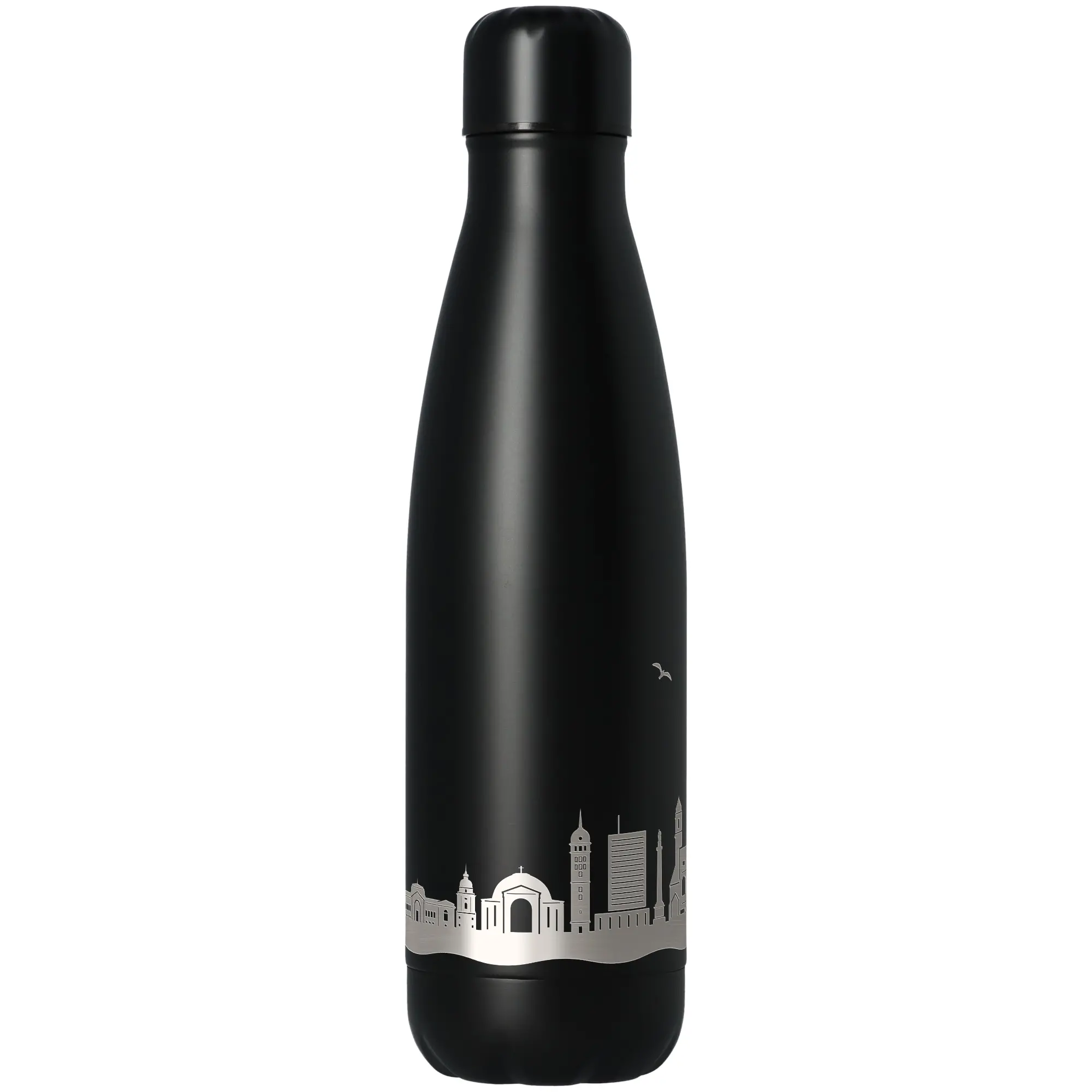 Trinkflasche Skyline Darmstadt Schwarz 500ml