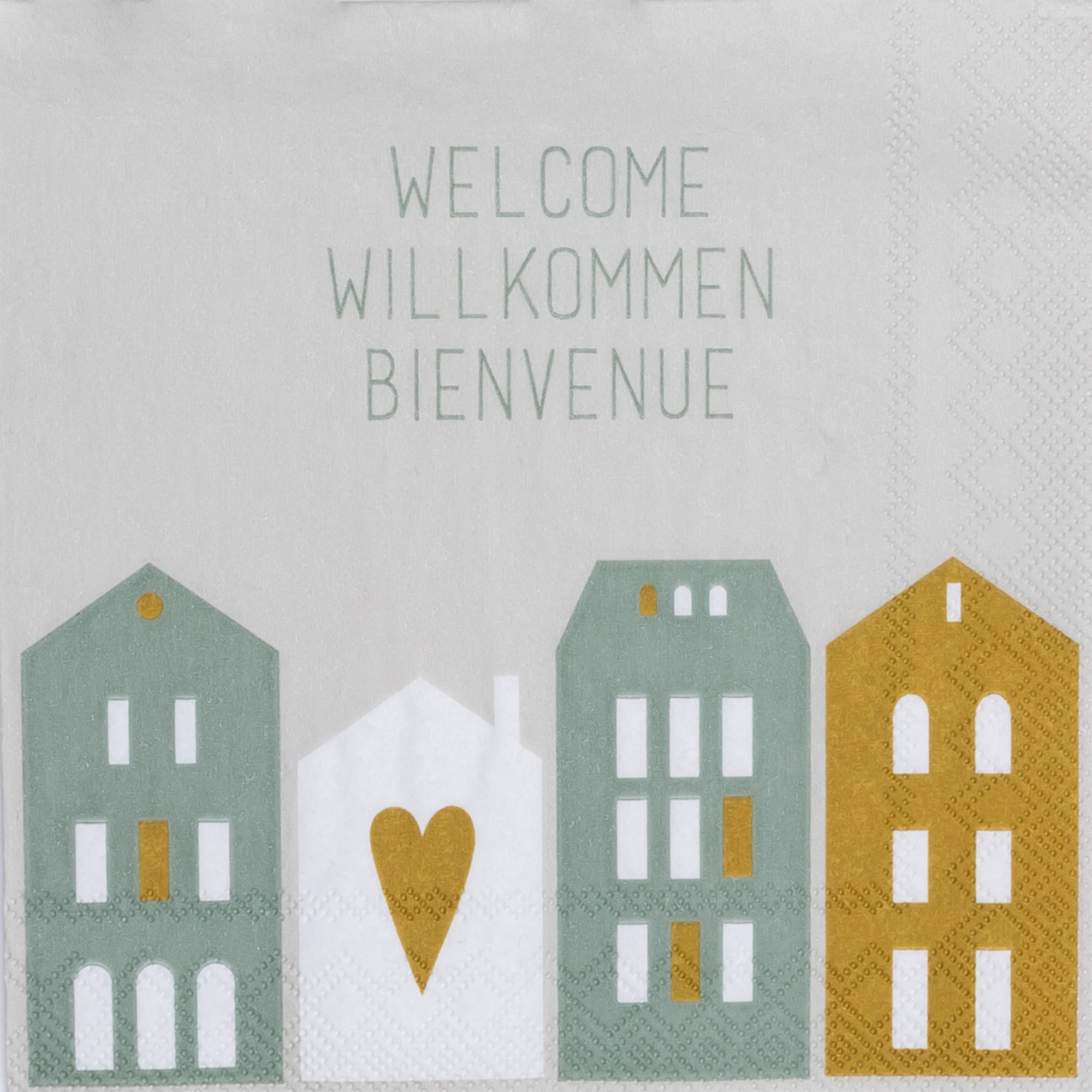 Räder Design - 20 Cocktailservietten "Welcome Willkommen Bienvenue"