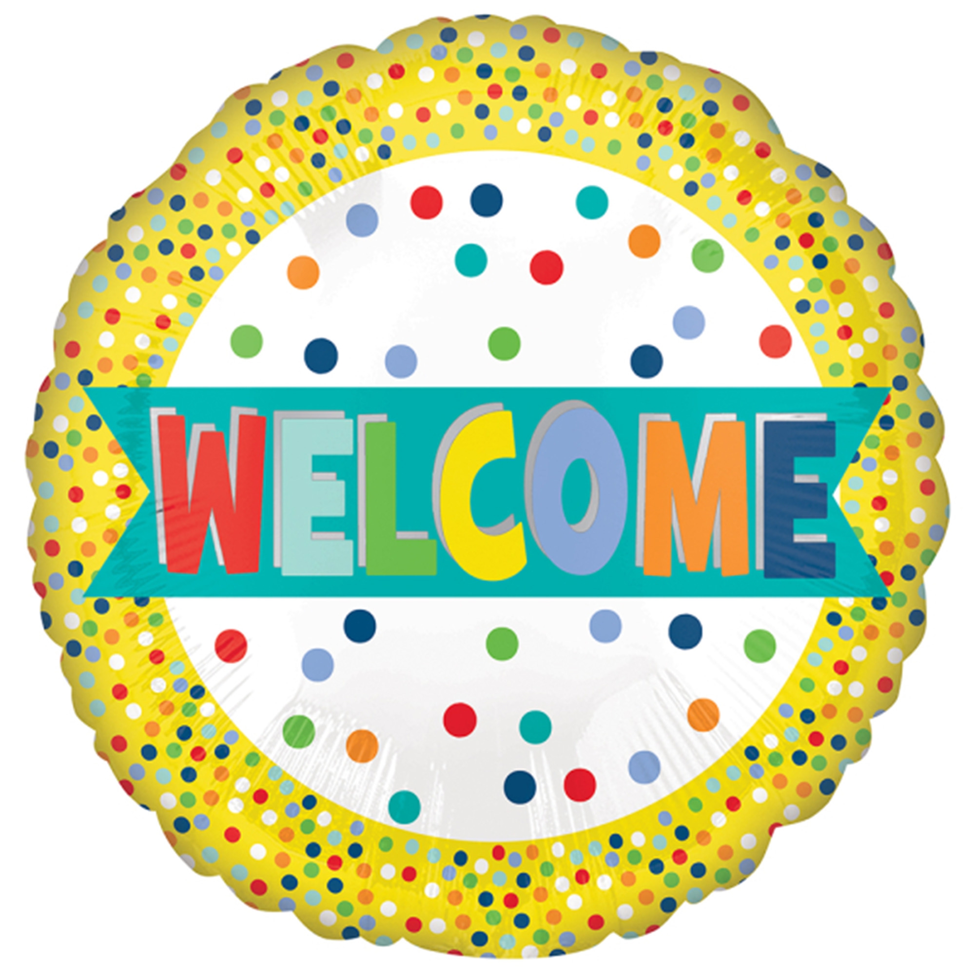 Folienballon "Welcome Lots of Dots", 45 cm Ballon