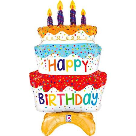 Folienballon "Happy Birthday" Torte 75cm