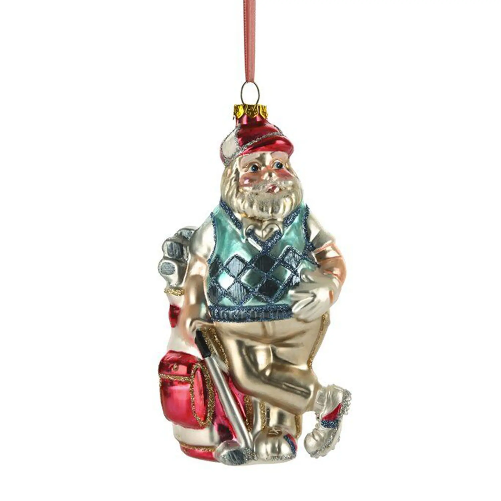 Weihnachtskugel "Santa Golfspieler"