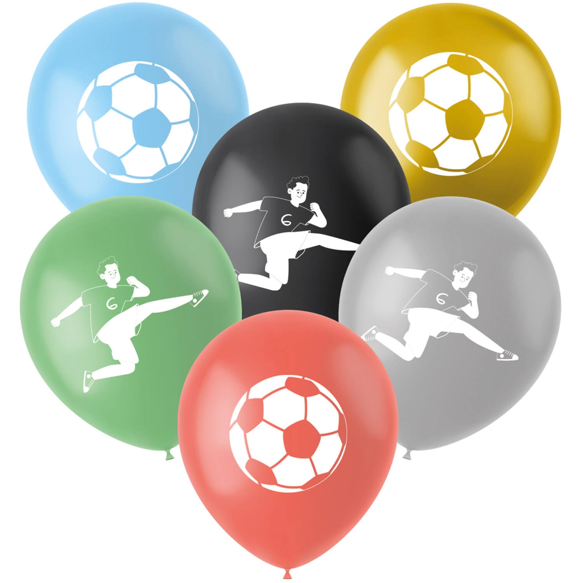 6 Latexballons im Set "Fußball" Ø 33cm Ballon, Fußball, Sport, Person
