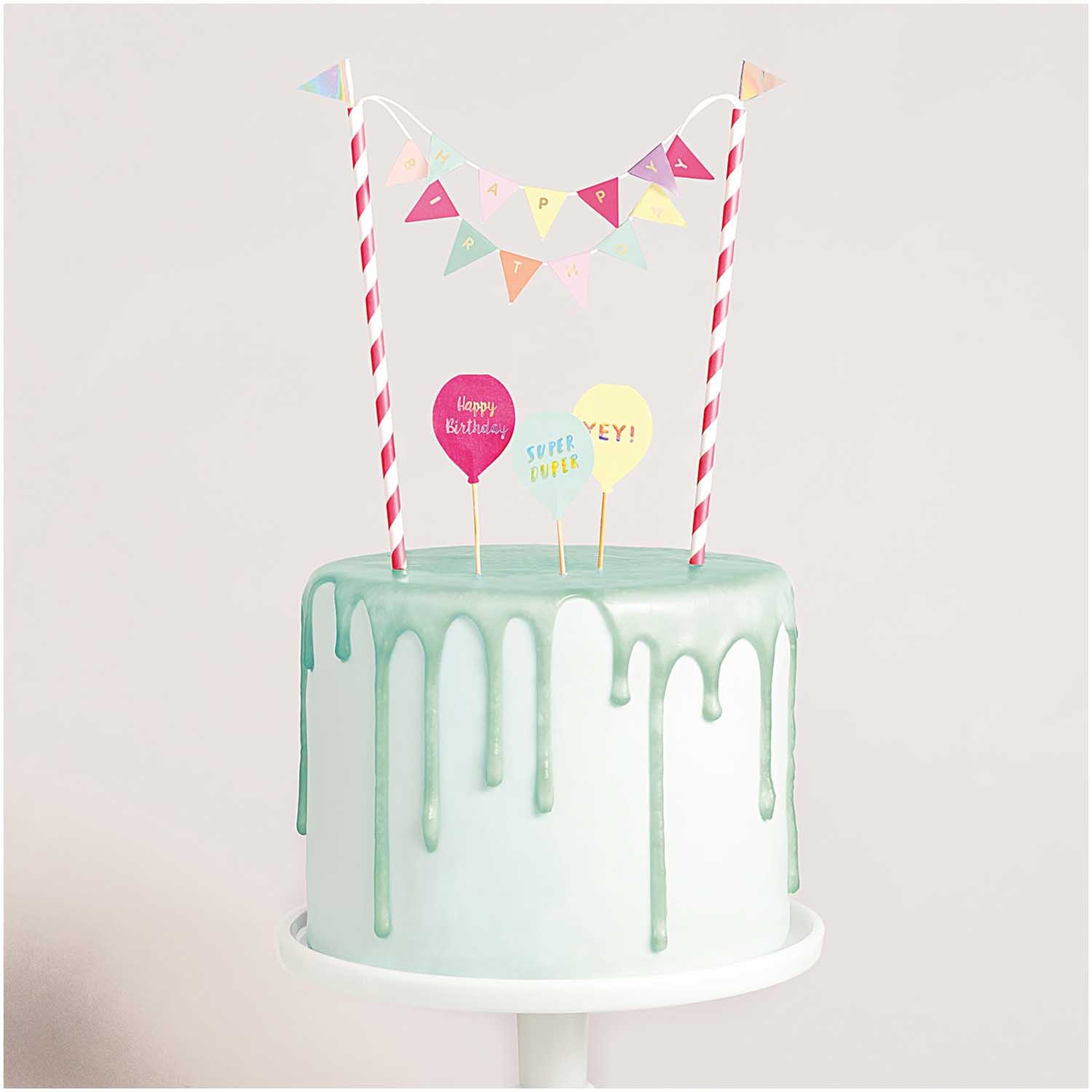 Cake Topper - Girlande Happy Birthday pastell Cake Topper - Girlande Happy Birthday pastell
