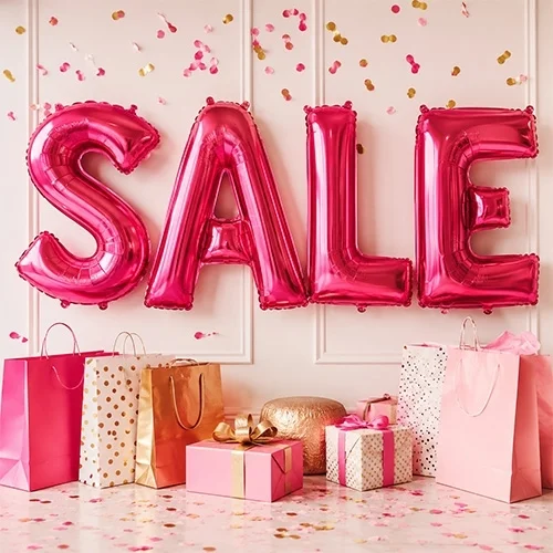 sale, shopping, gift, pink, balloons