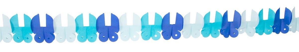 Papiergirlande Babywagen Blau