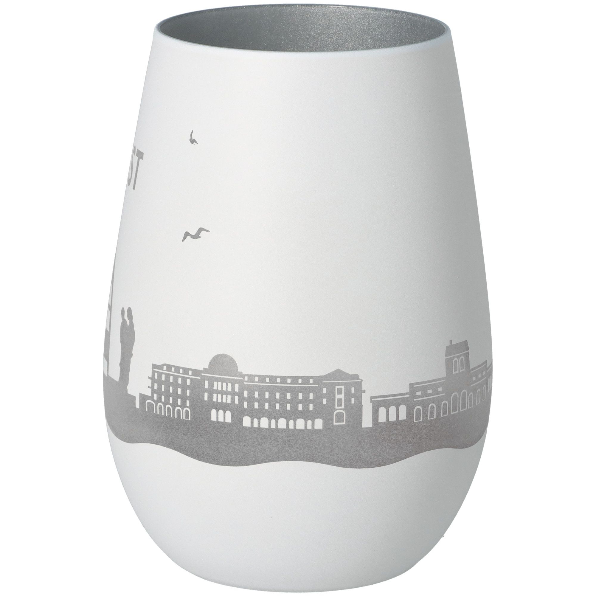 Windlicht Skyline Juist Weiß/Silber