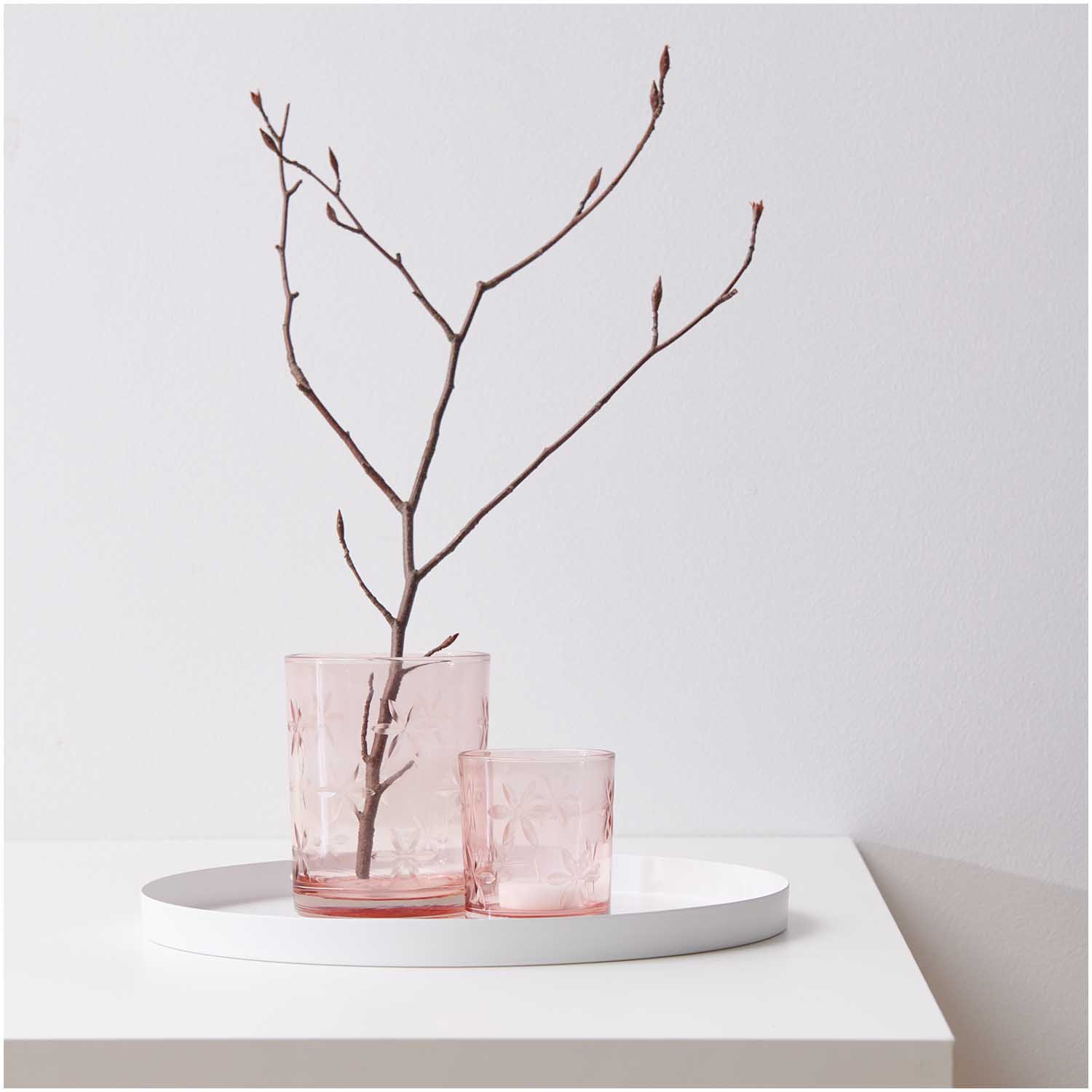 Tablett aus Metall, 30 cm Ø - Weiß Tablett aus Metall, 30 cm Ø - Weiß