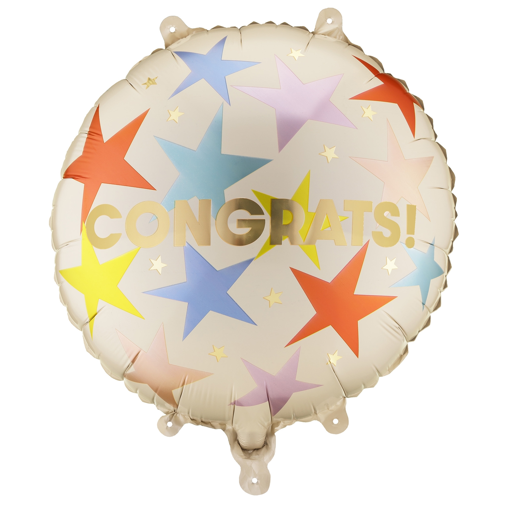 Folienballon "Congrats" 45cm ballon, herzlichen glückwunsch, party, sterne, rund