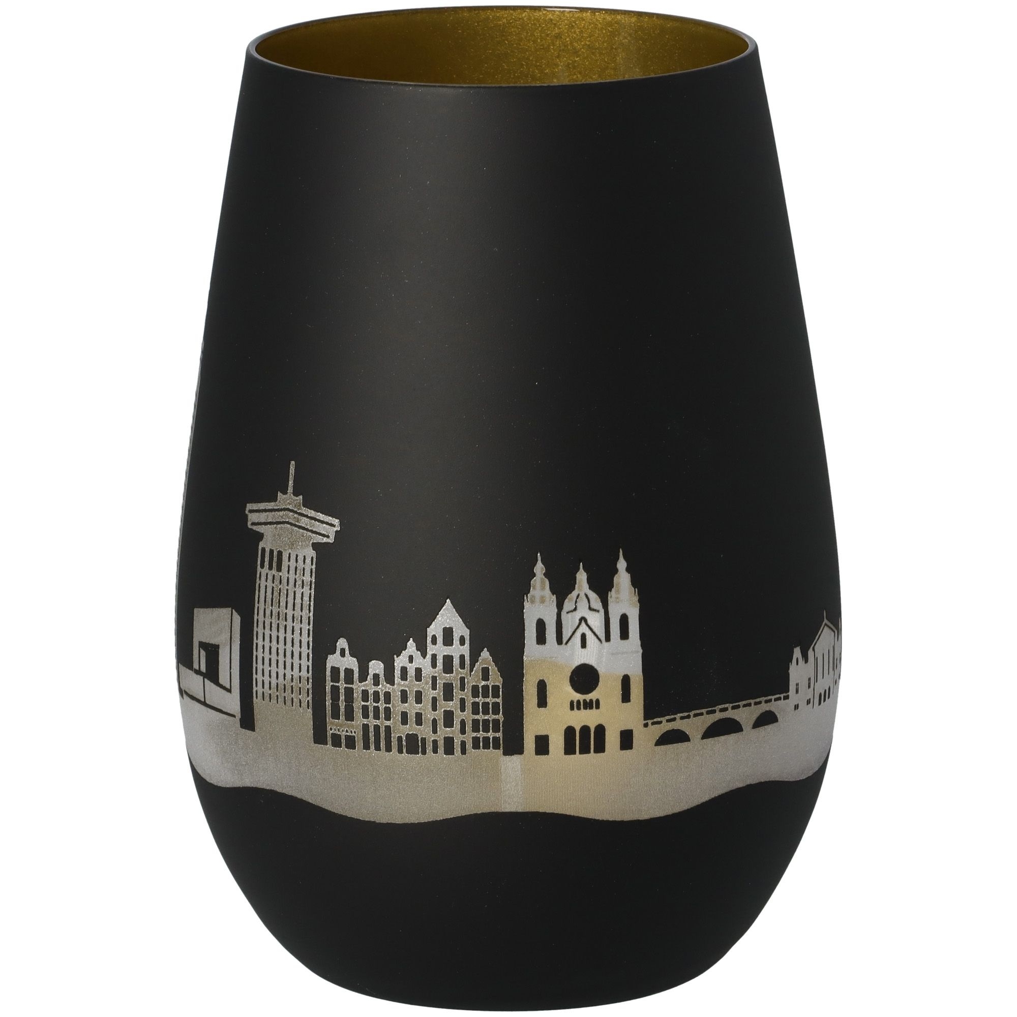 Windlicht Skyline Amsterdam Schwarz/Gold Töpferei, Krug, Lampe, Tasse