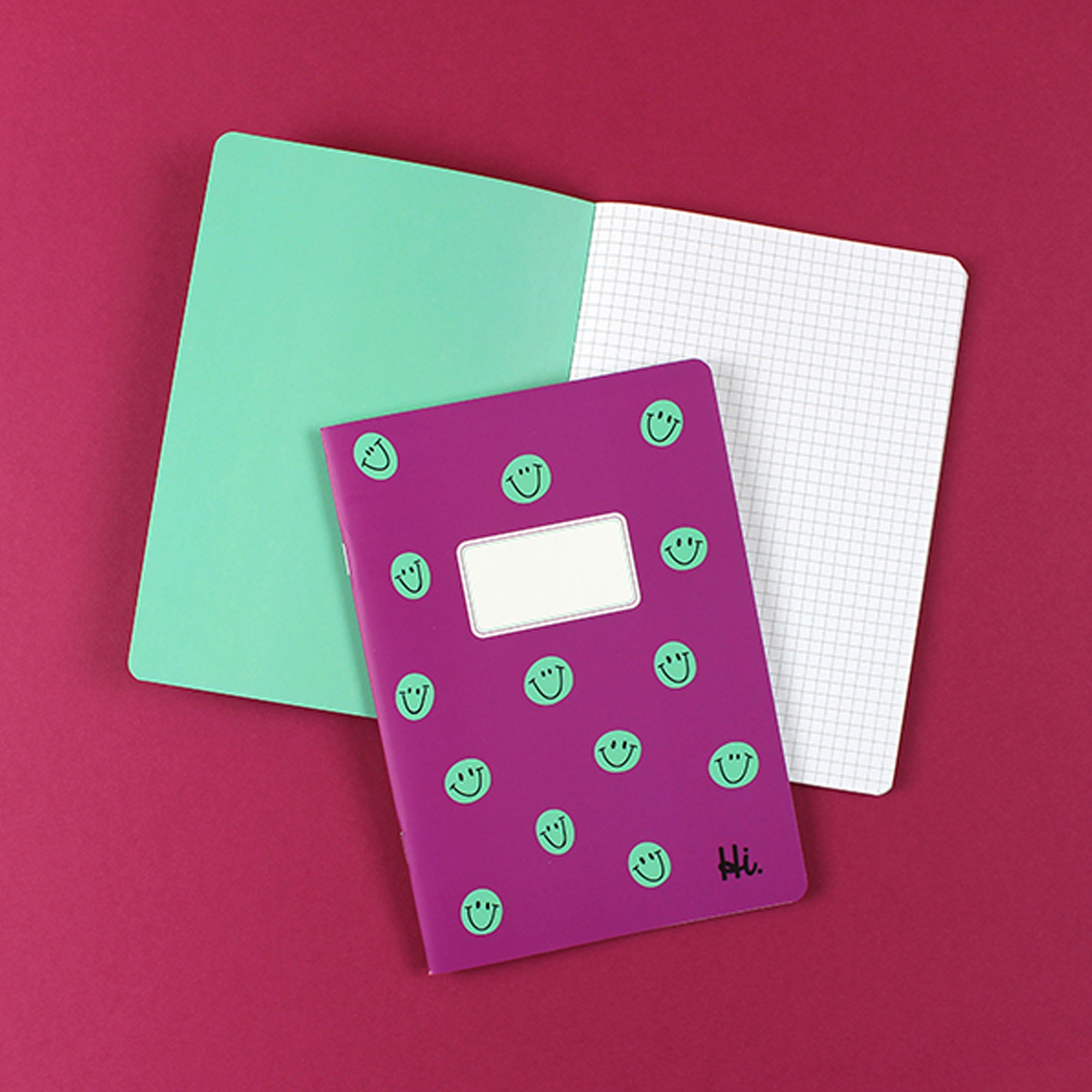 Notizheft "Smiles" Kariert, Lilia, Mint Elektronik