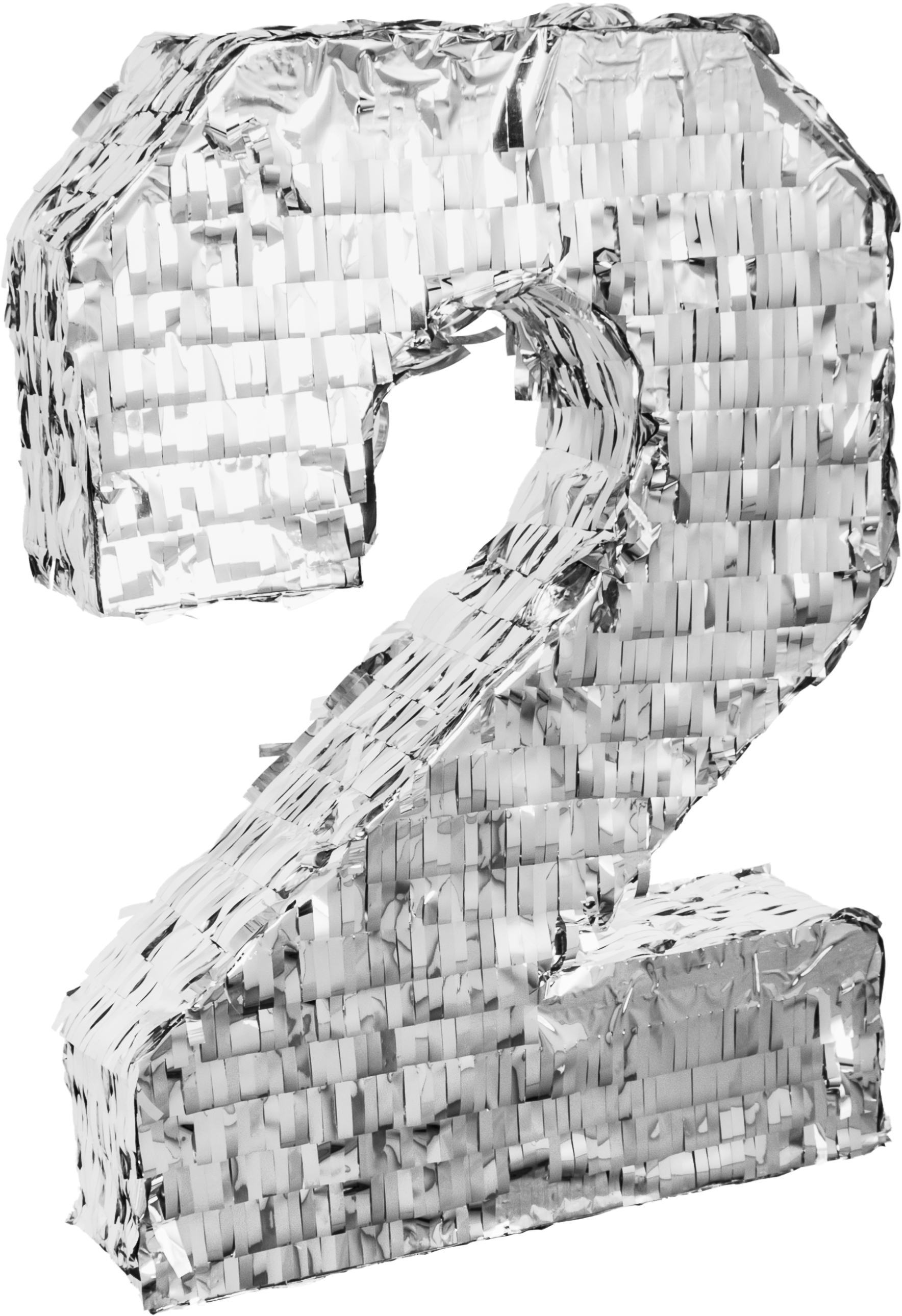 Pinata Zahl "2", Silber