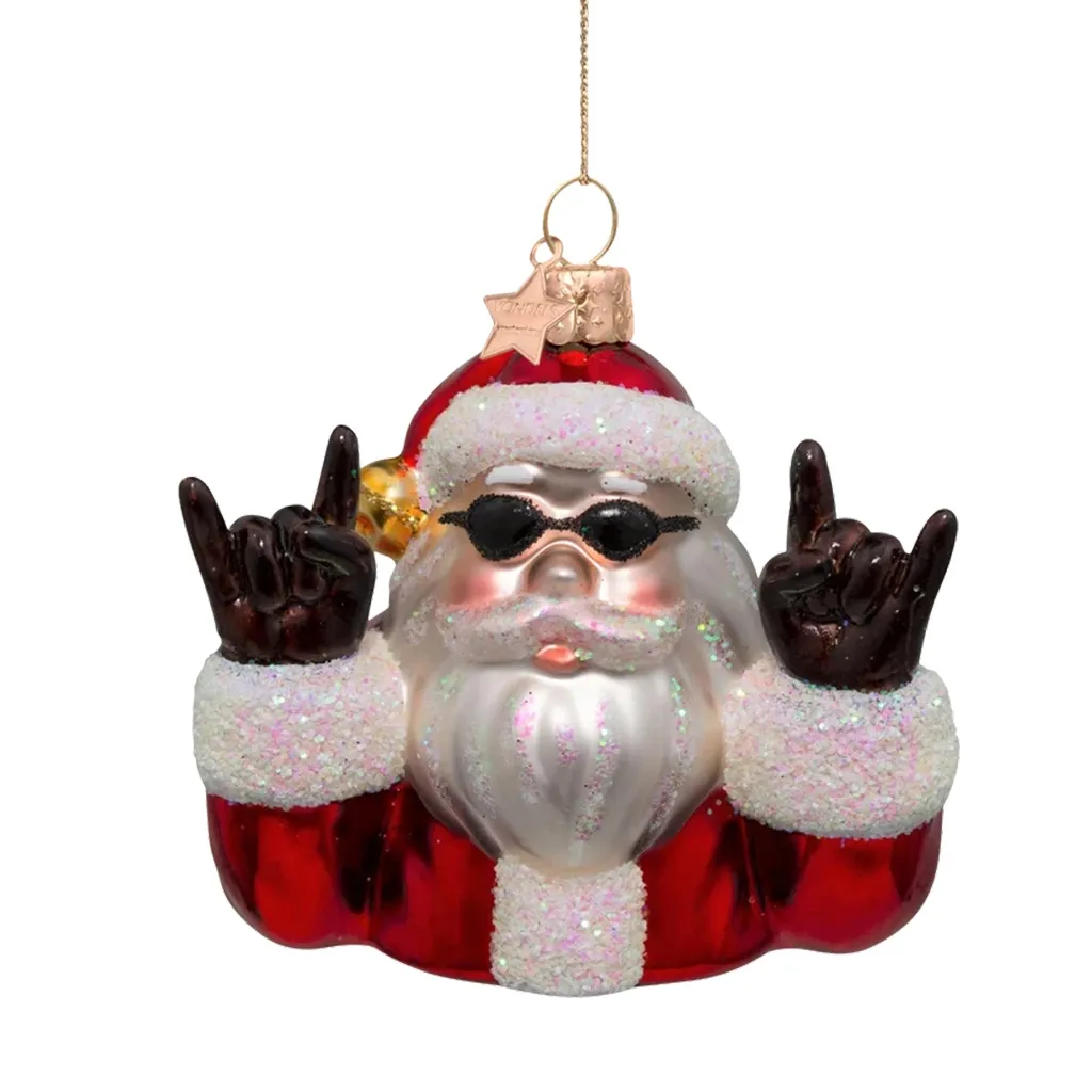 weihnachtsornament, santa, glasornament, glitter, baumdeko