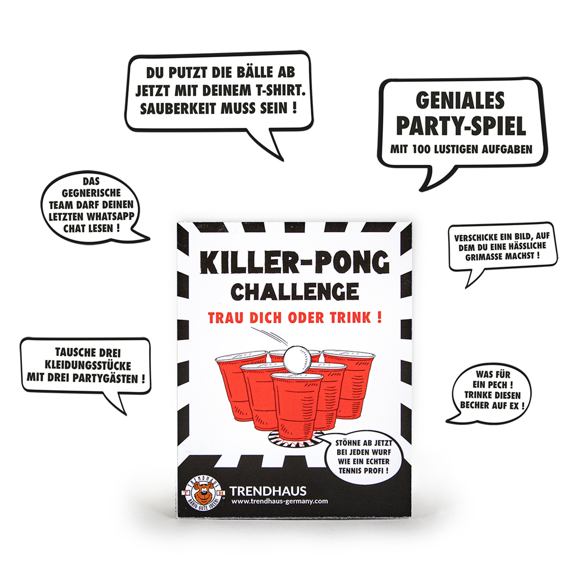 Party Trinkspiel "Killer-Pong Challenge", 100 teilig