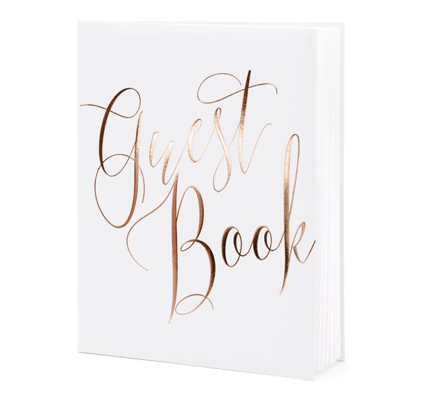 Gästebuch "Guestbook", Weiß/Roségold