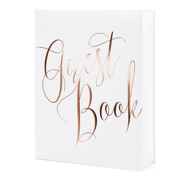 Gästebuch "Guestbook", Weiß/Roségold