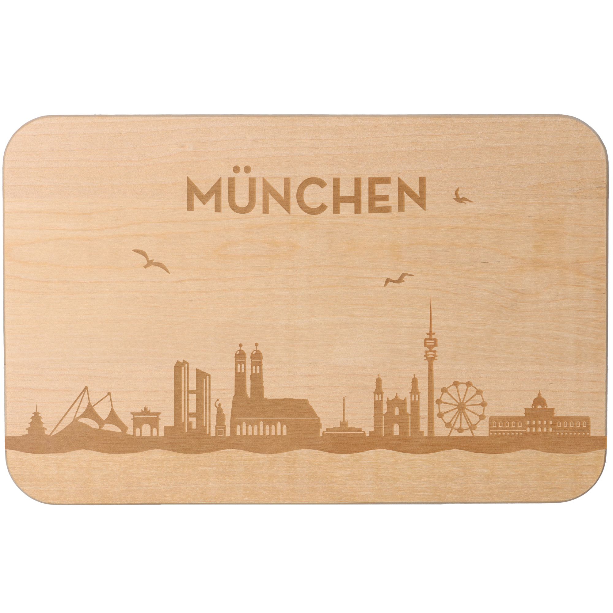 Goodtimes Frühstücksbrett Mit Hamburg Skyline – 23 X 15 X 1 Cm, Individuelles Geschenk Für Hamburg-Fans