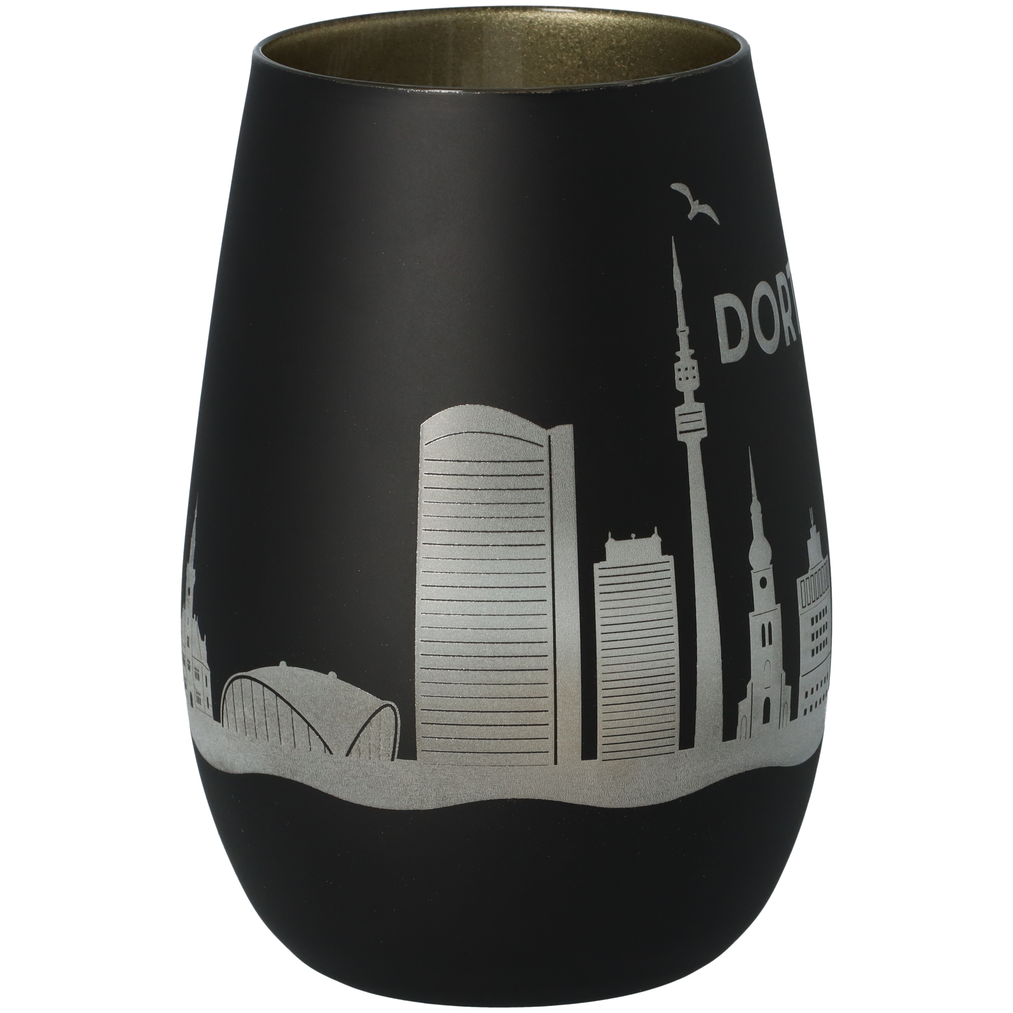 Windlicht Skyline Dortmund Schwarz/Gold Windlicht Skyline Dortmund Schwarz/Gold
