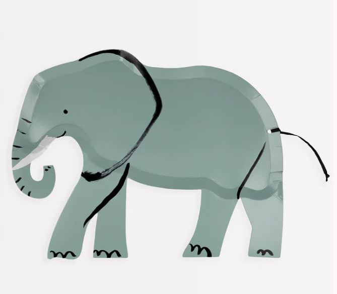 Meri Meri - 8 Pappteller "Elefant" Meri Meri - 8 Pappteller "Elefant"
