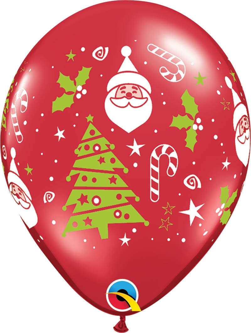 Qualatex Latexballon Santa & Christmas Tree Ø 30cm