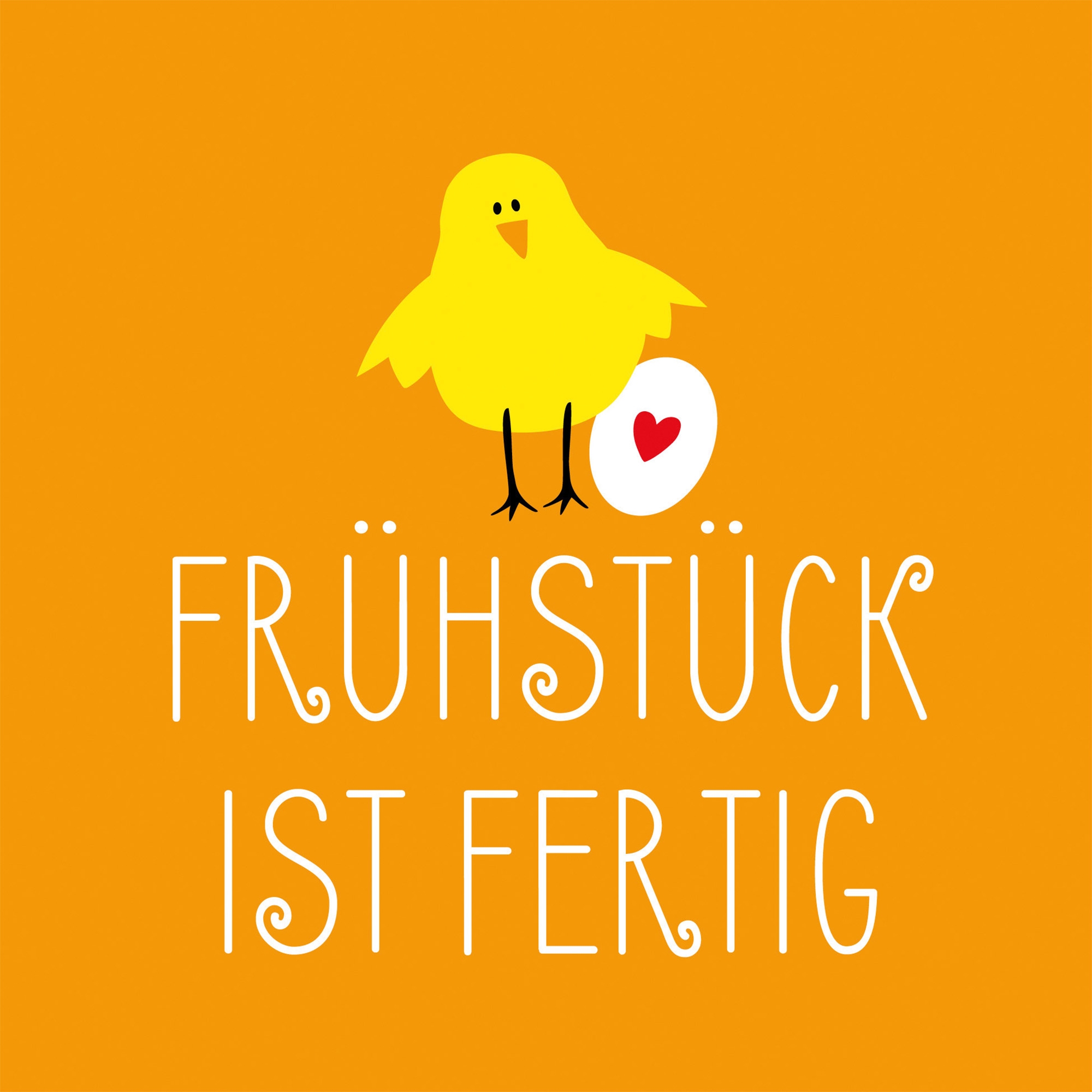 20 Servietten "Frühstück ist fertig" 33x33cm Tier, Vogel