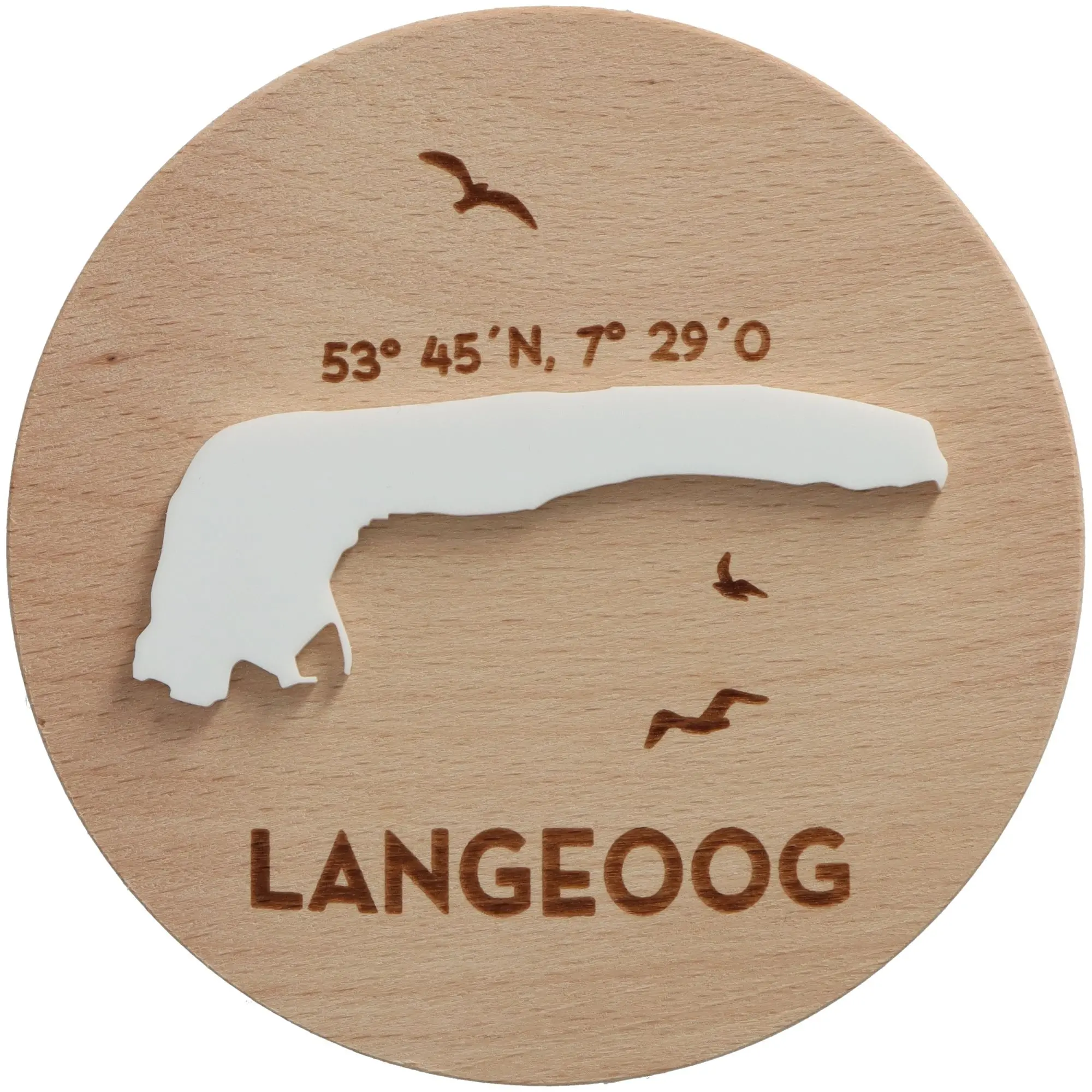 Geschenkglas Skyline "Langeoog Silhouette" Weiß 530 ml