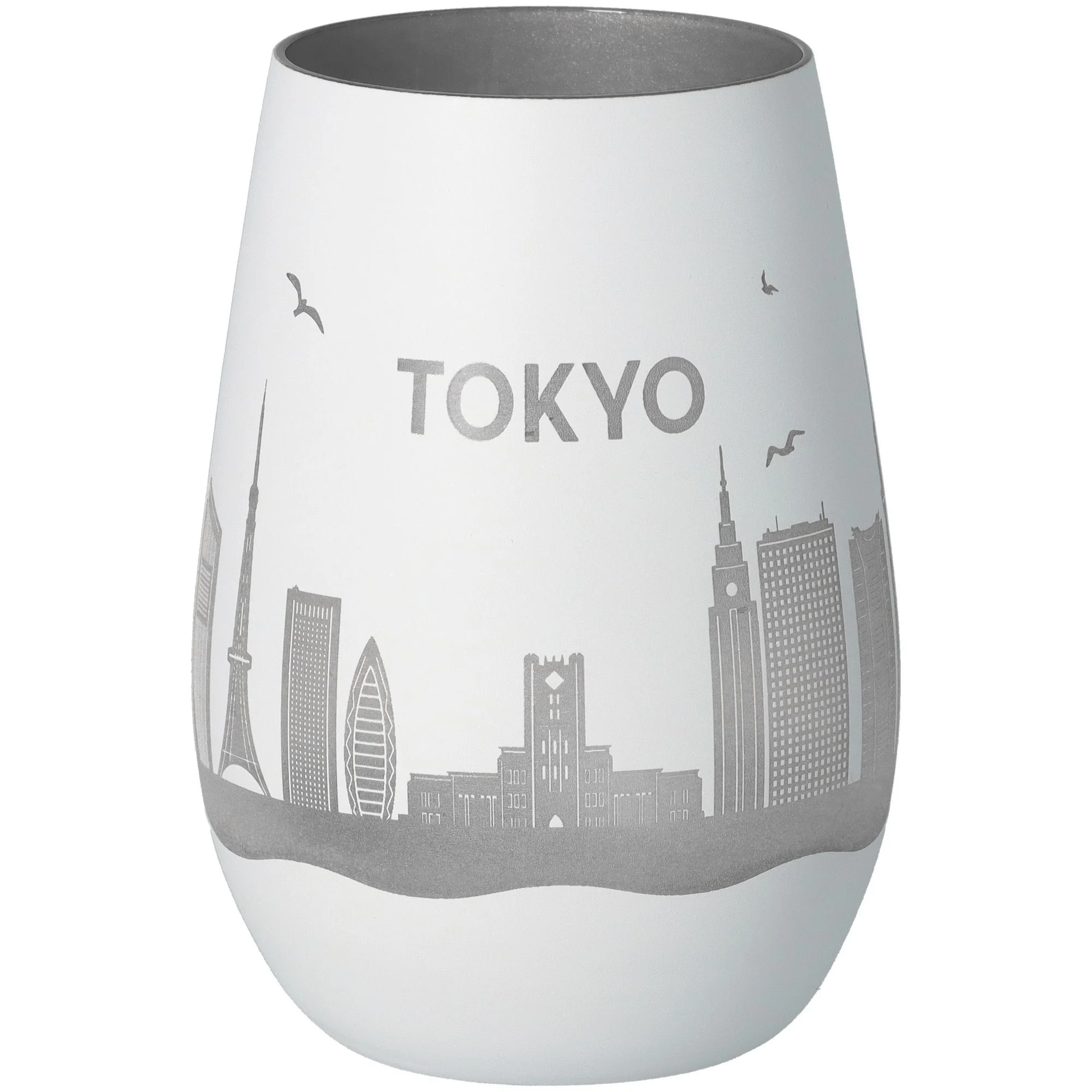 tokyo, glaskrug, cityscape, weißer glas, vase