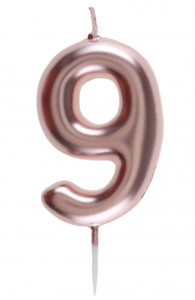 Zahlenkerze "9", Roségold
