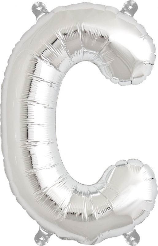 Luftballon Buchstabe C Silber 40cm