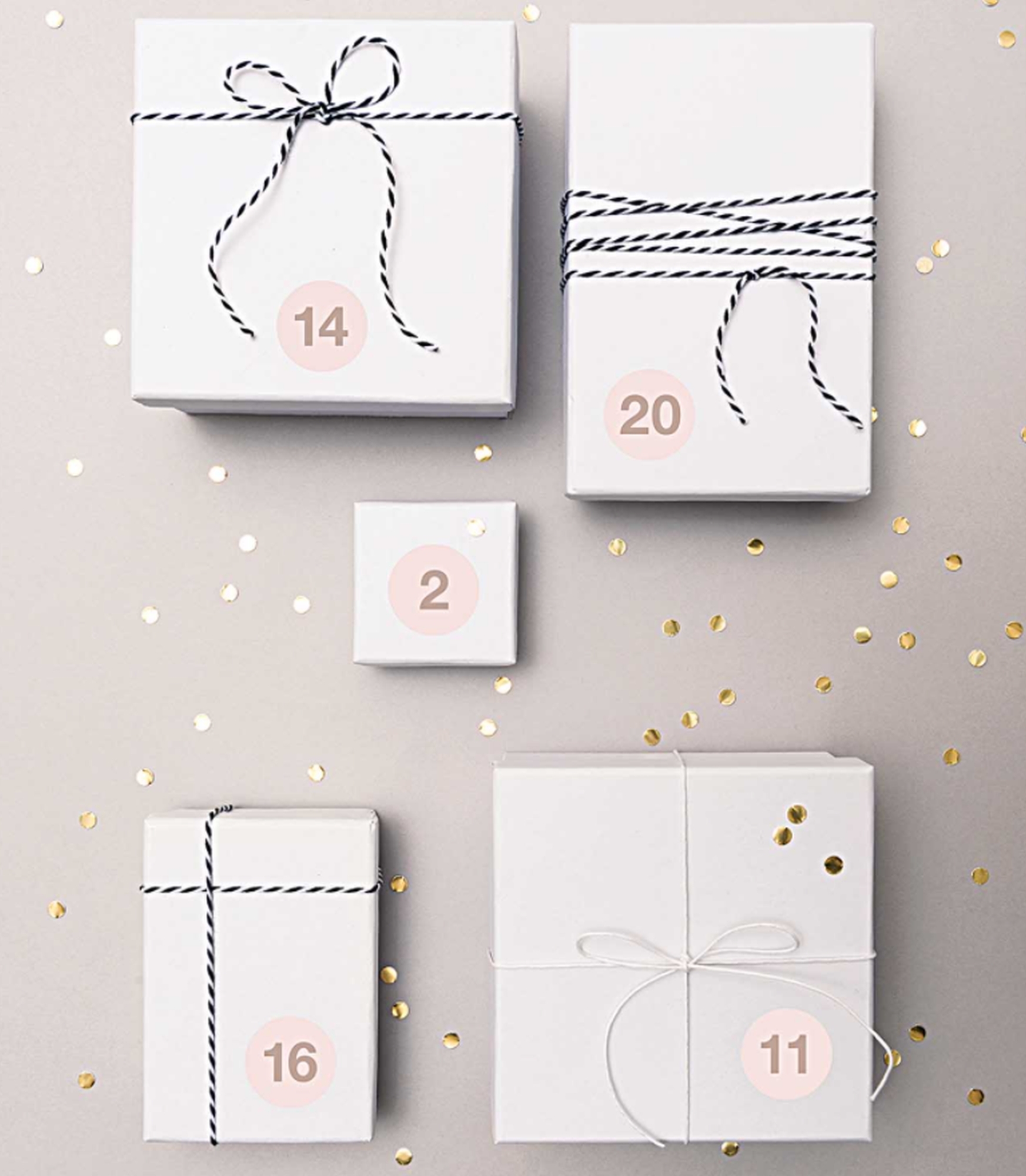 Adventskalender Sticker - Puder / Roségold Adventskalender Sticker - Puder / Roségold