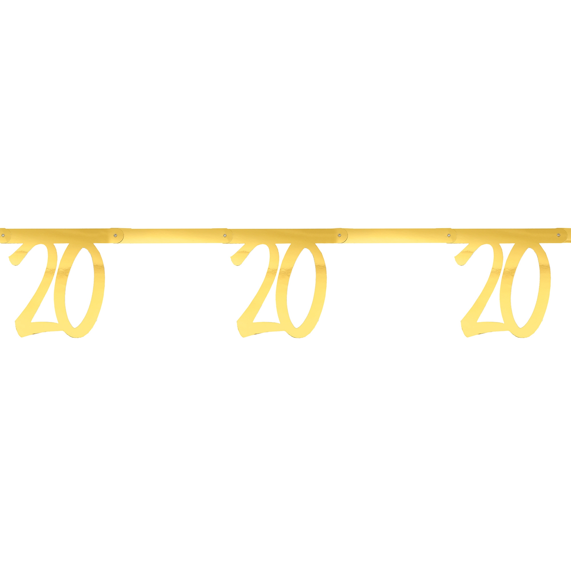 Wimpelgirlande "20" Gold 2,5 m