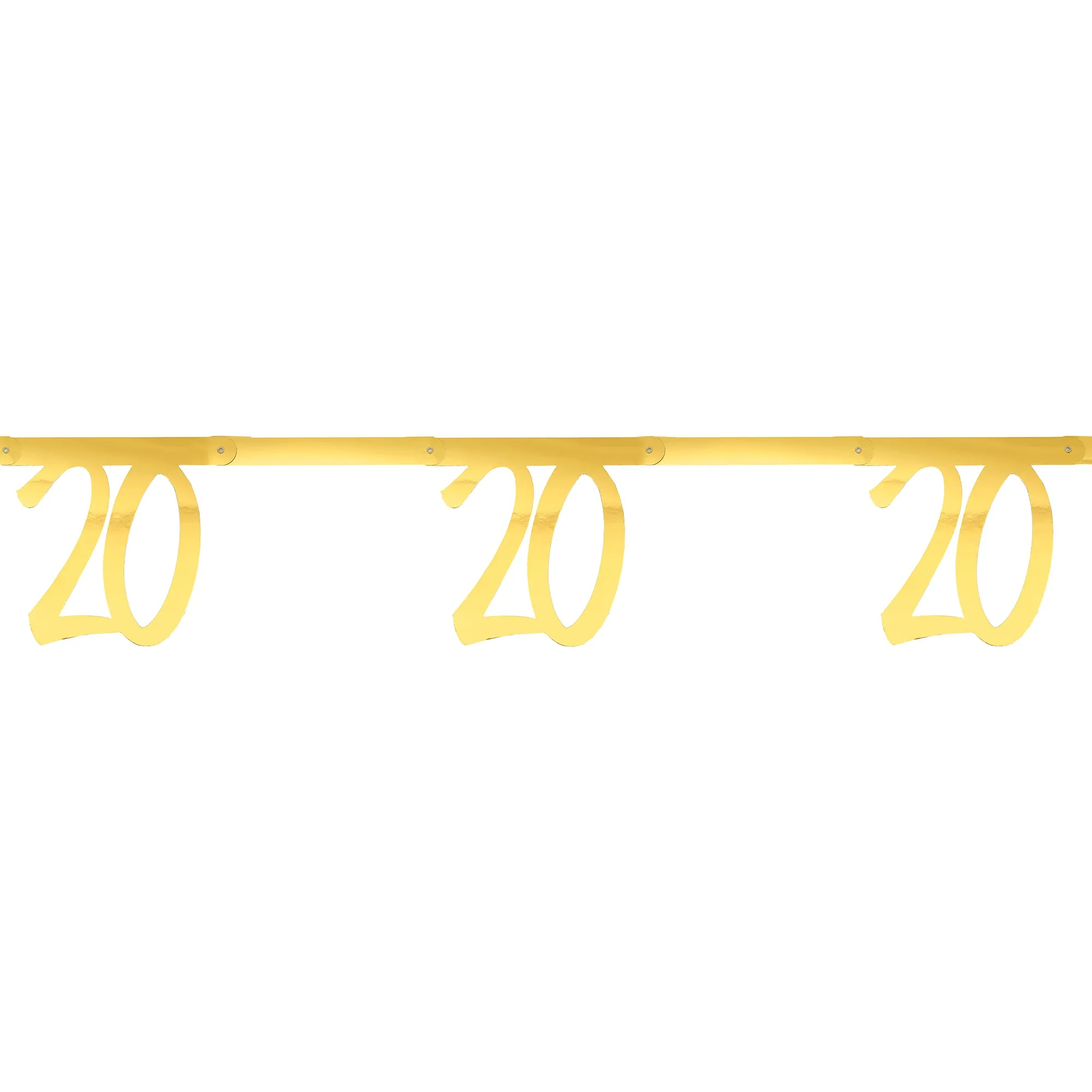 Wimpelgirlande "20" Gold 2,5 m