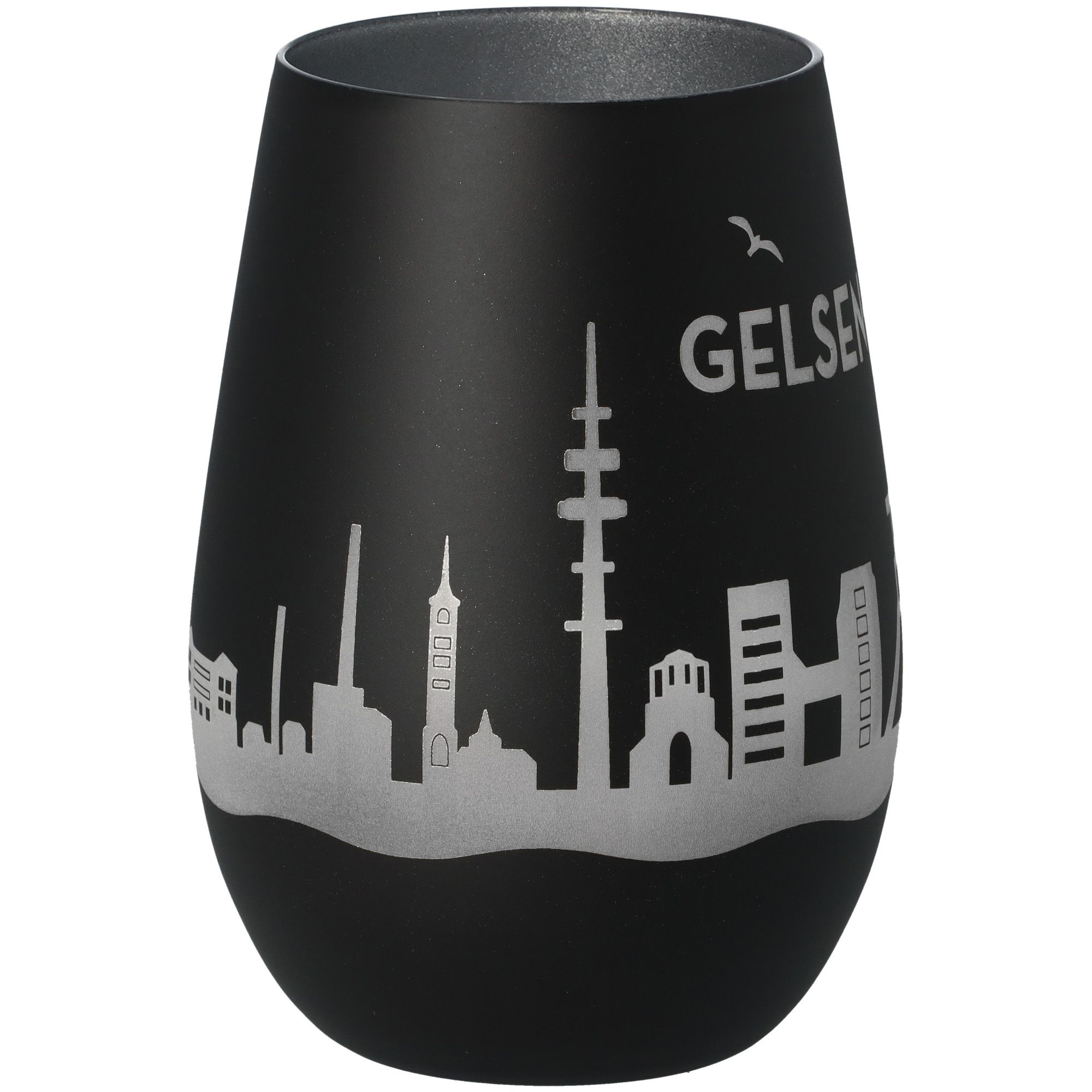 Windlicht Skyline Gelsenkirchen Schwarz/Silber Windlicht Skyline Gelsenkirchen Schwarz/Silber