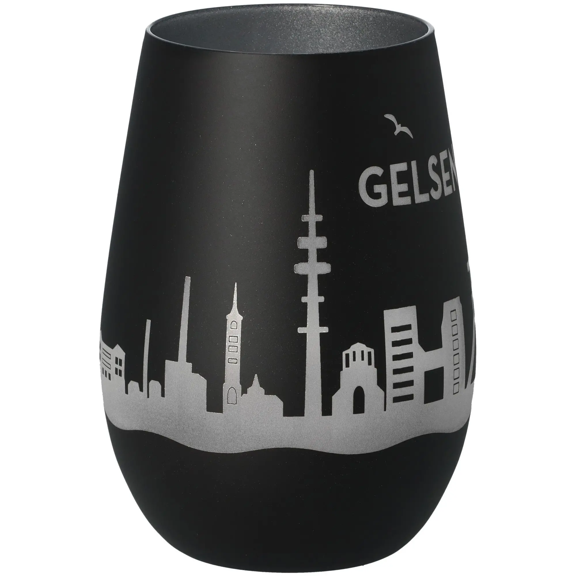 Windlicht Skyline Gelsenkirchen Schwarz/Silber