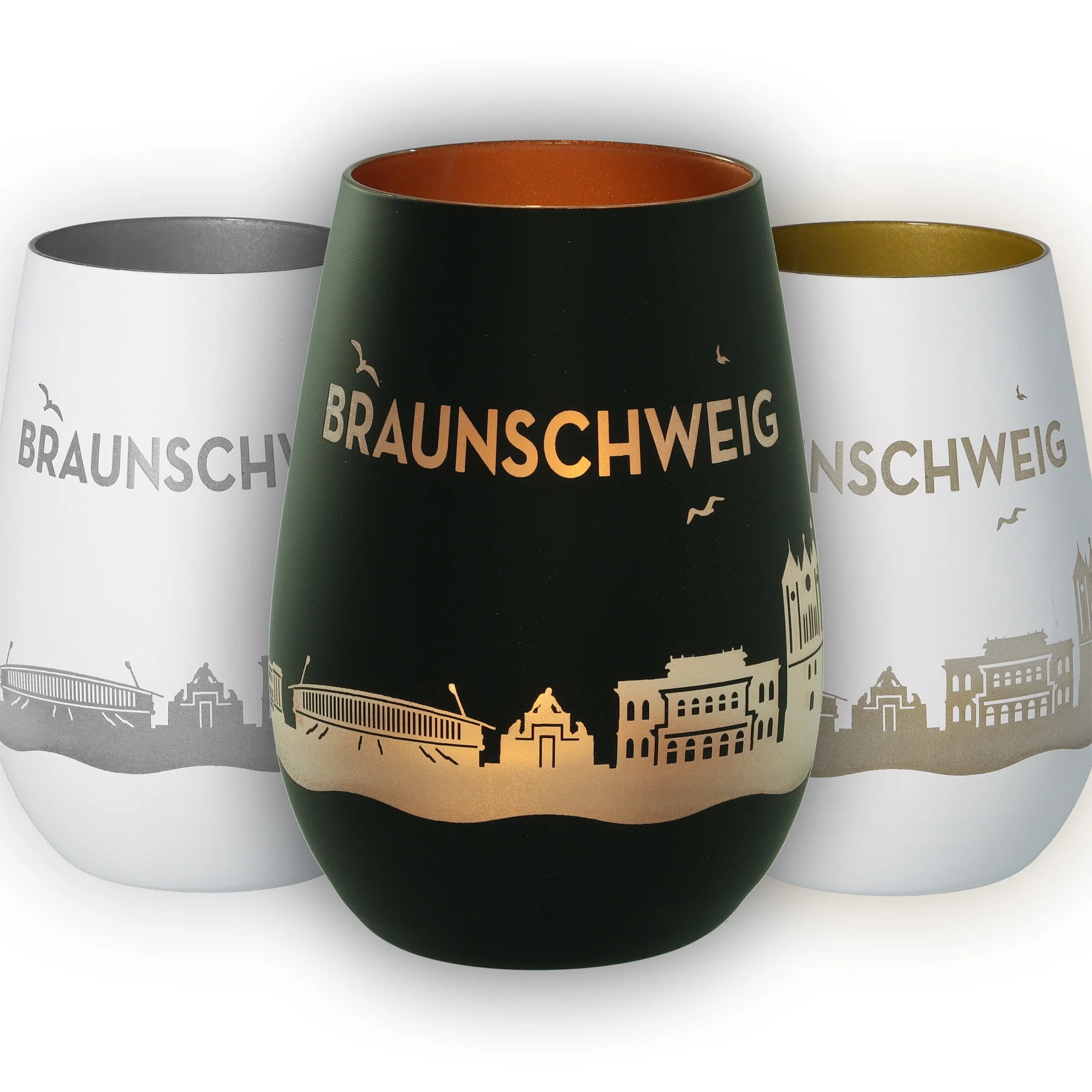 Wasserbecher, Becher, Stadtmotiv, Bruns..., Kupferfarben