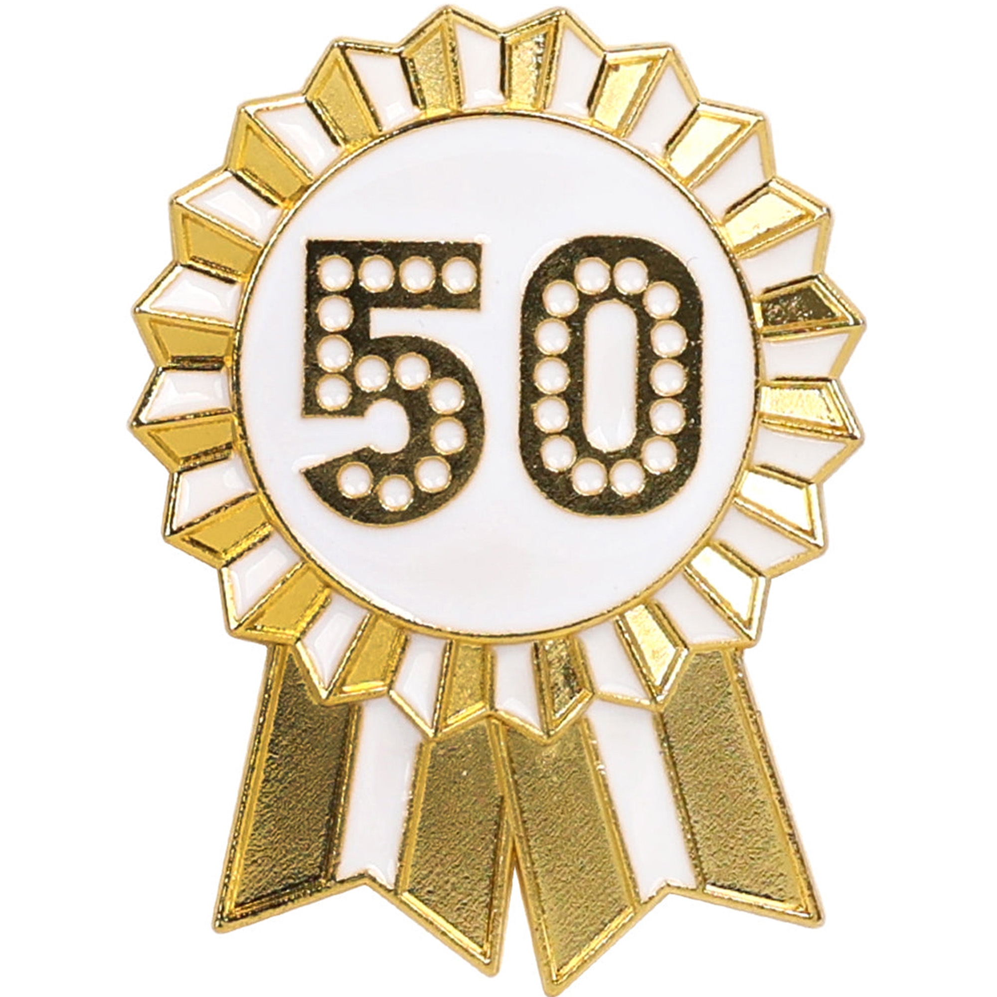 Brosche zum "50." Geburtstag Abzeichen, Logo, Symbol, Gold