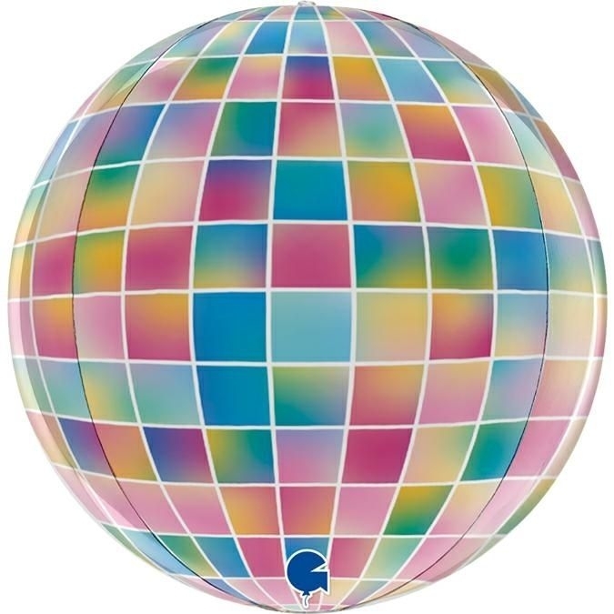 Folienballon Discokugel Strobo 4D 40cm Sphäre, Ballon