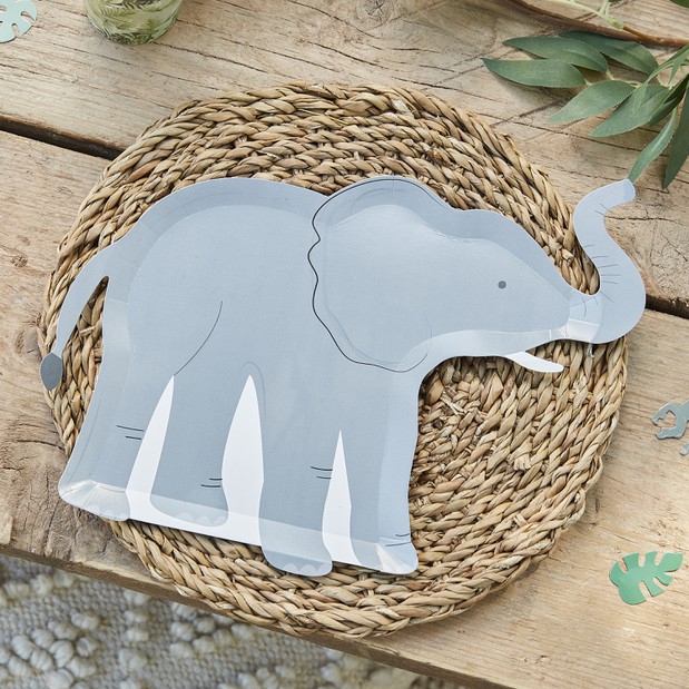 Let´s go WILD - 8 Pappteller "Elefant"