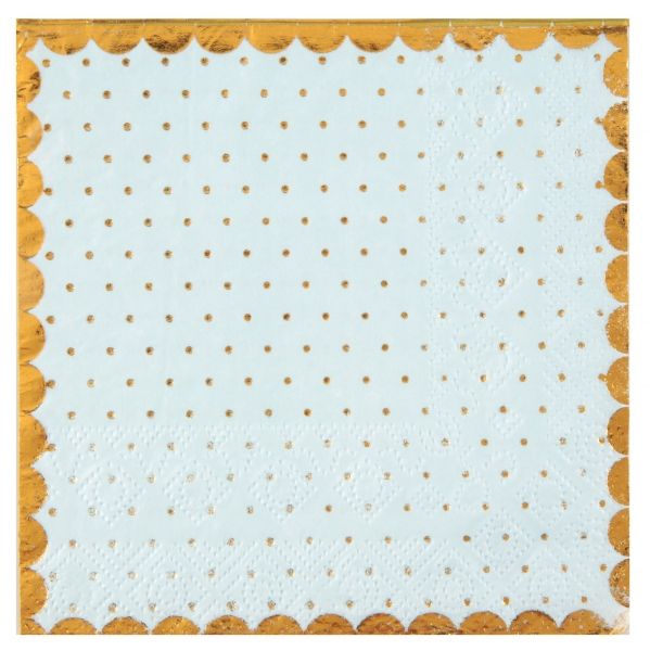 20 Cocktailservietten Hellblau / Gold 20 Cocktailservietten Hellblau / Gold