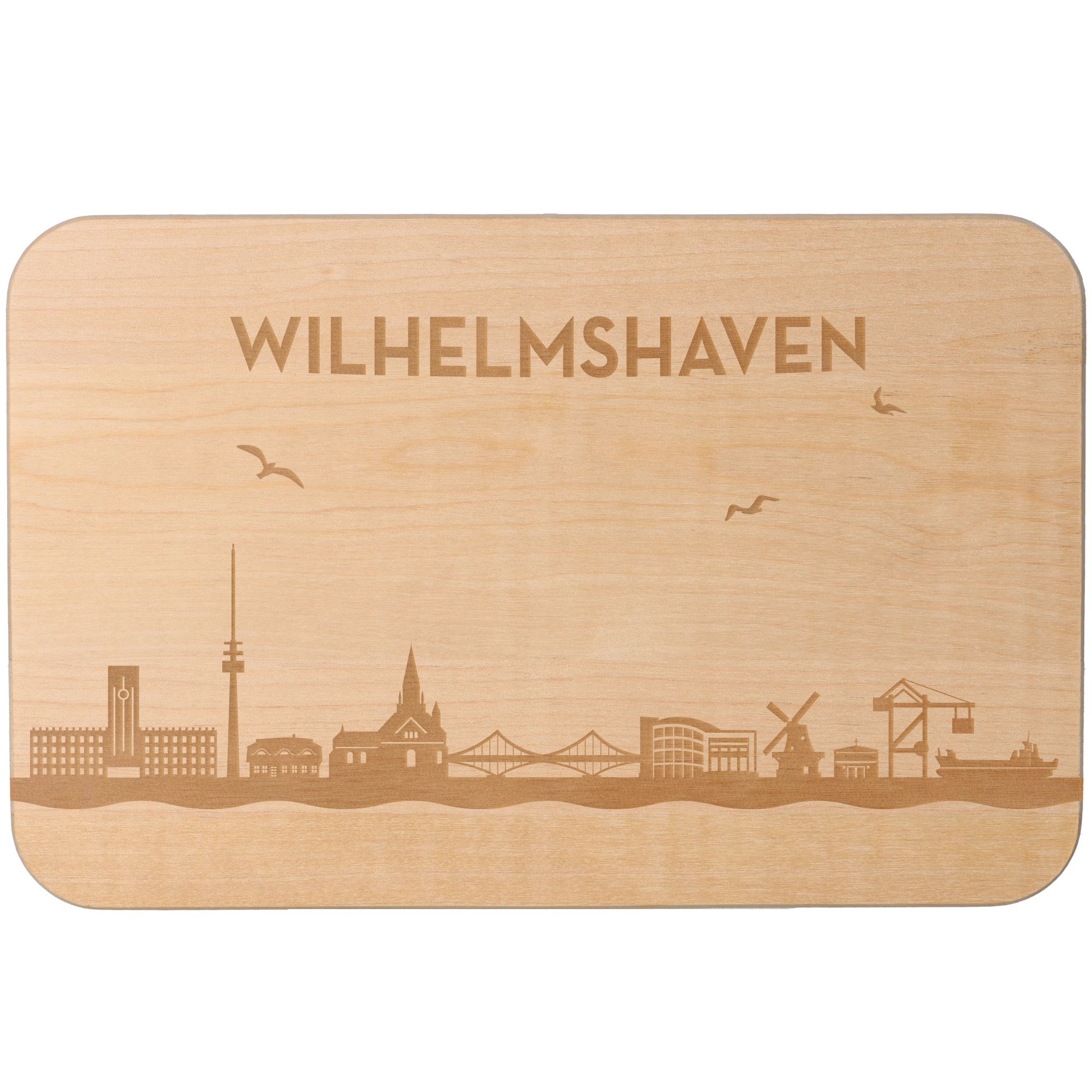 Frühstücksbrett Skyline Wilhelmshaven 23cm x 15cm x 1cm Frühstücksbrett Skyline Wilhelmshaven 23cm x 15cm x 1cm