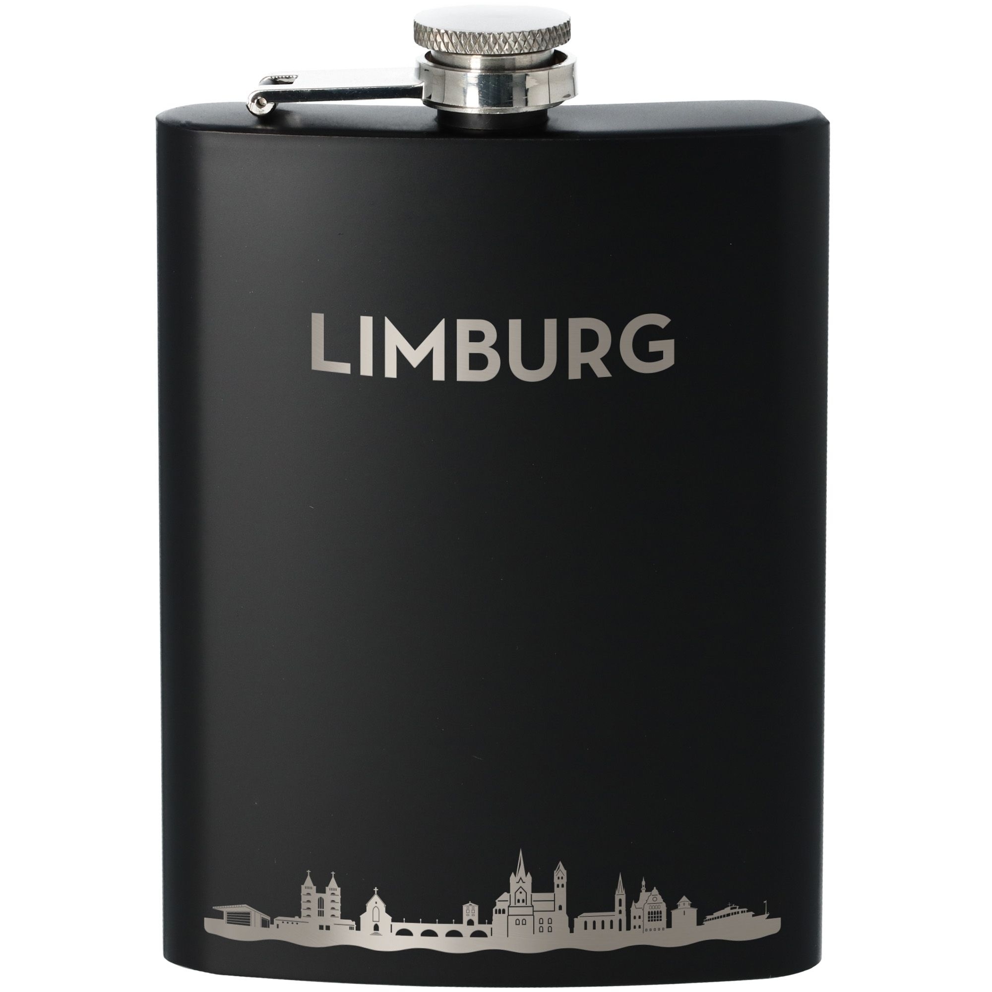 Flachmann Skyline Limburg Schwarz 225ml Flasche, Rasierwasser