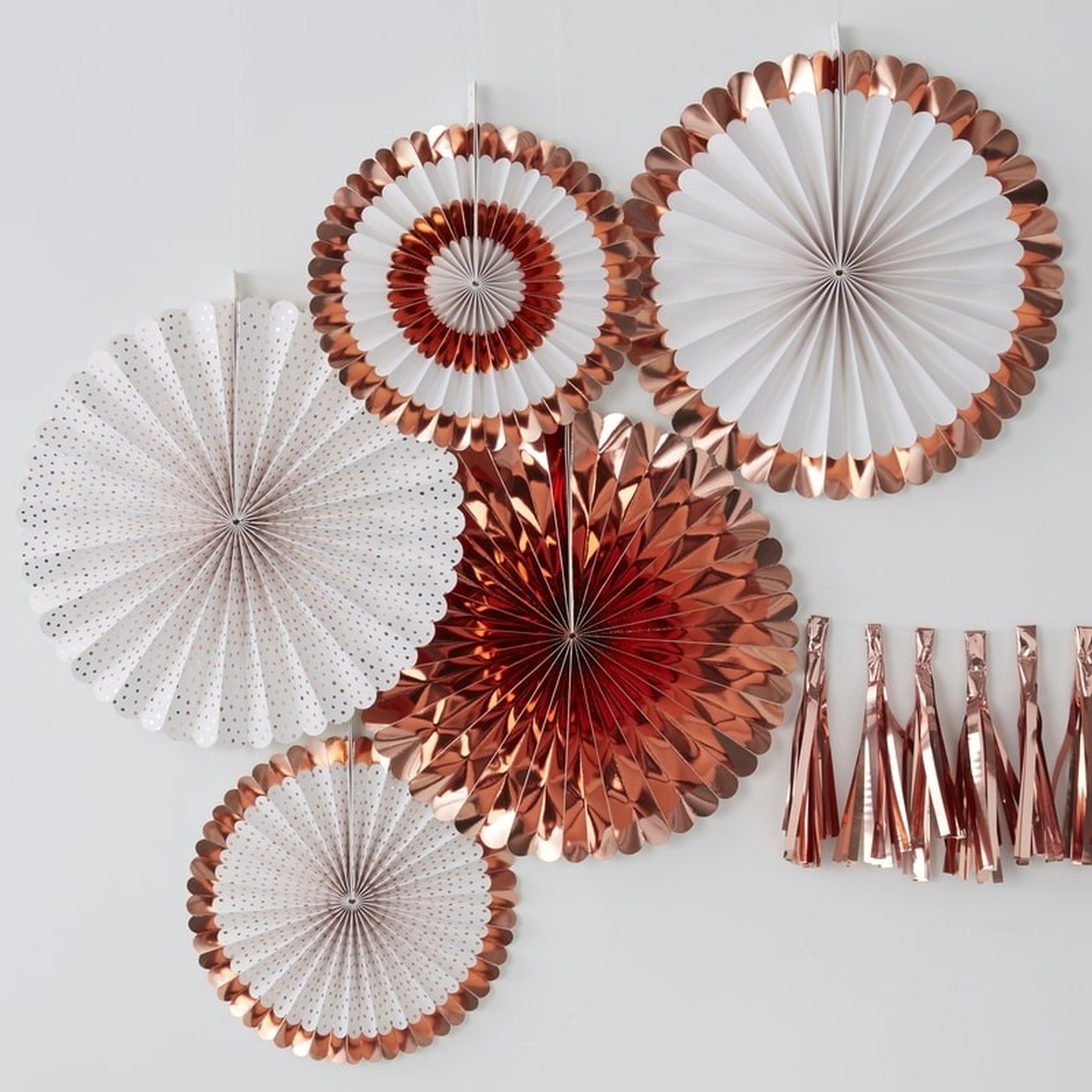 Pick & Mix Fächer Dekoration Rosé Gold 5 Stück