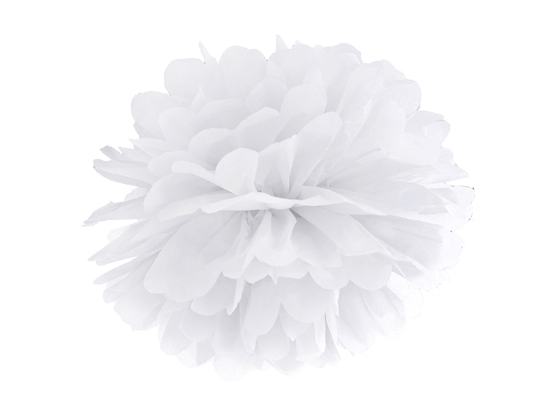Pompom aus Papier - klein, Weiß Pompom aus Papier - klein, Weiß