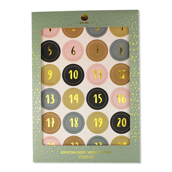 Adventskalender Sticker Pastell