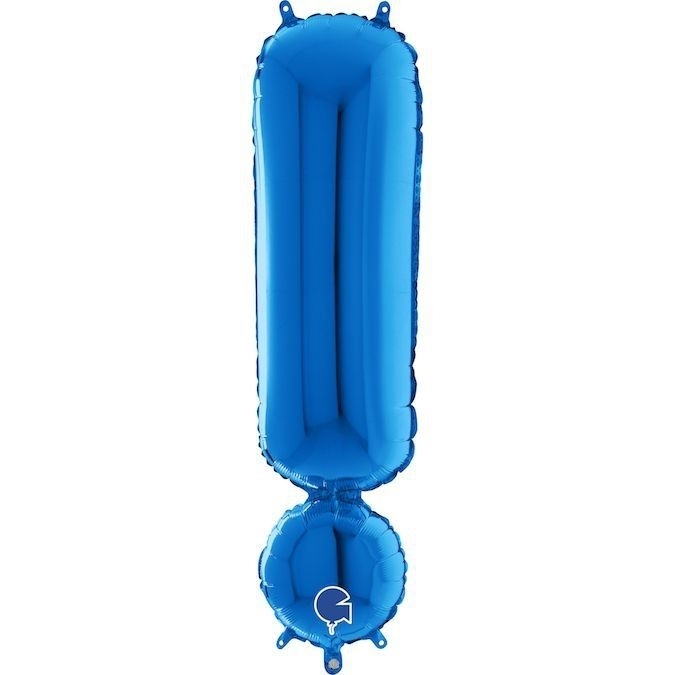 Folienballon Sonderzeichen ! Blau 100 cm Zylinder, Ballon, Flasche