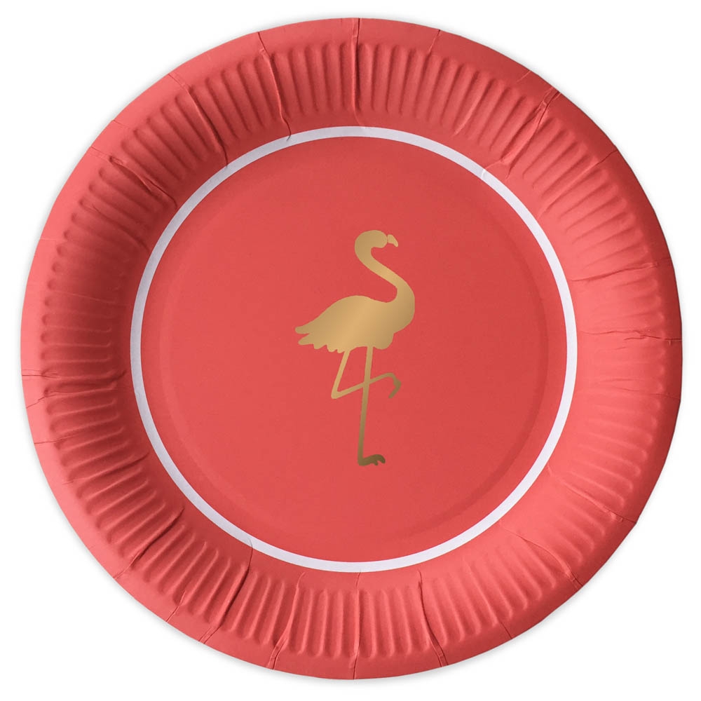 Flamingo - 10 Pappteller Korall Flamingo - 10 Pappteller Korall