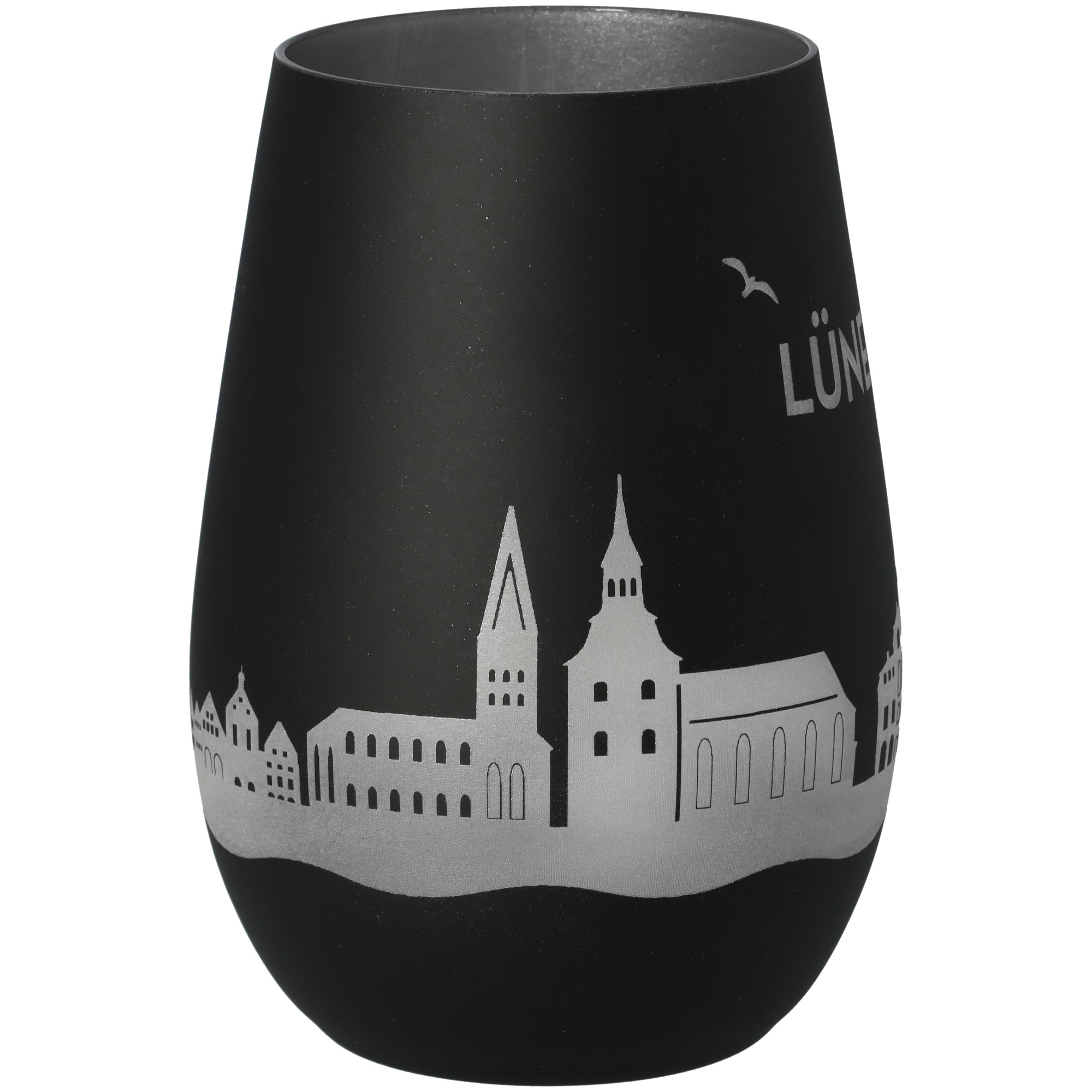 Windlicht Skyline Lüneburg Schwarz/Silber Töpferei, Krug, Vase, Glas