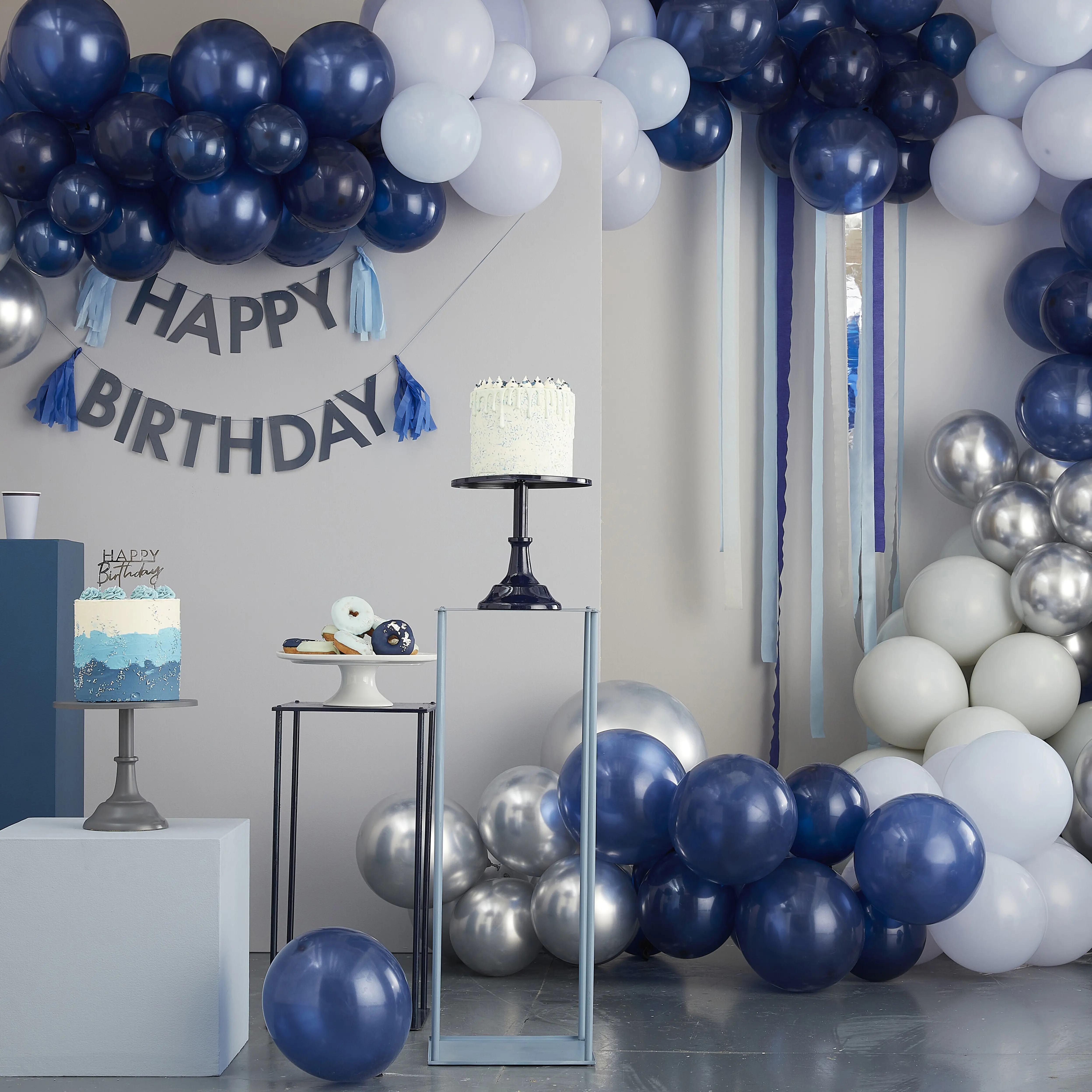 Türdekorationsset "Happy Birthday", Blau