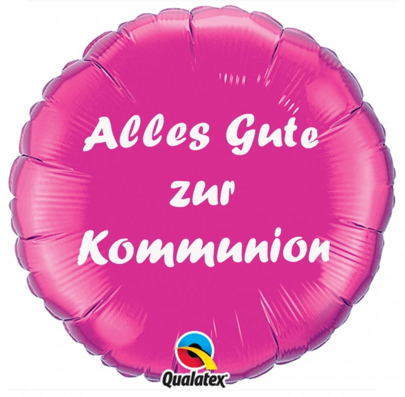 Folienballon Alles Gute zur Kommunion Pink 45cm