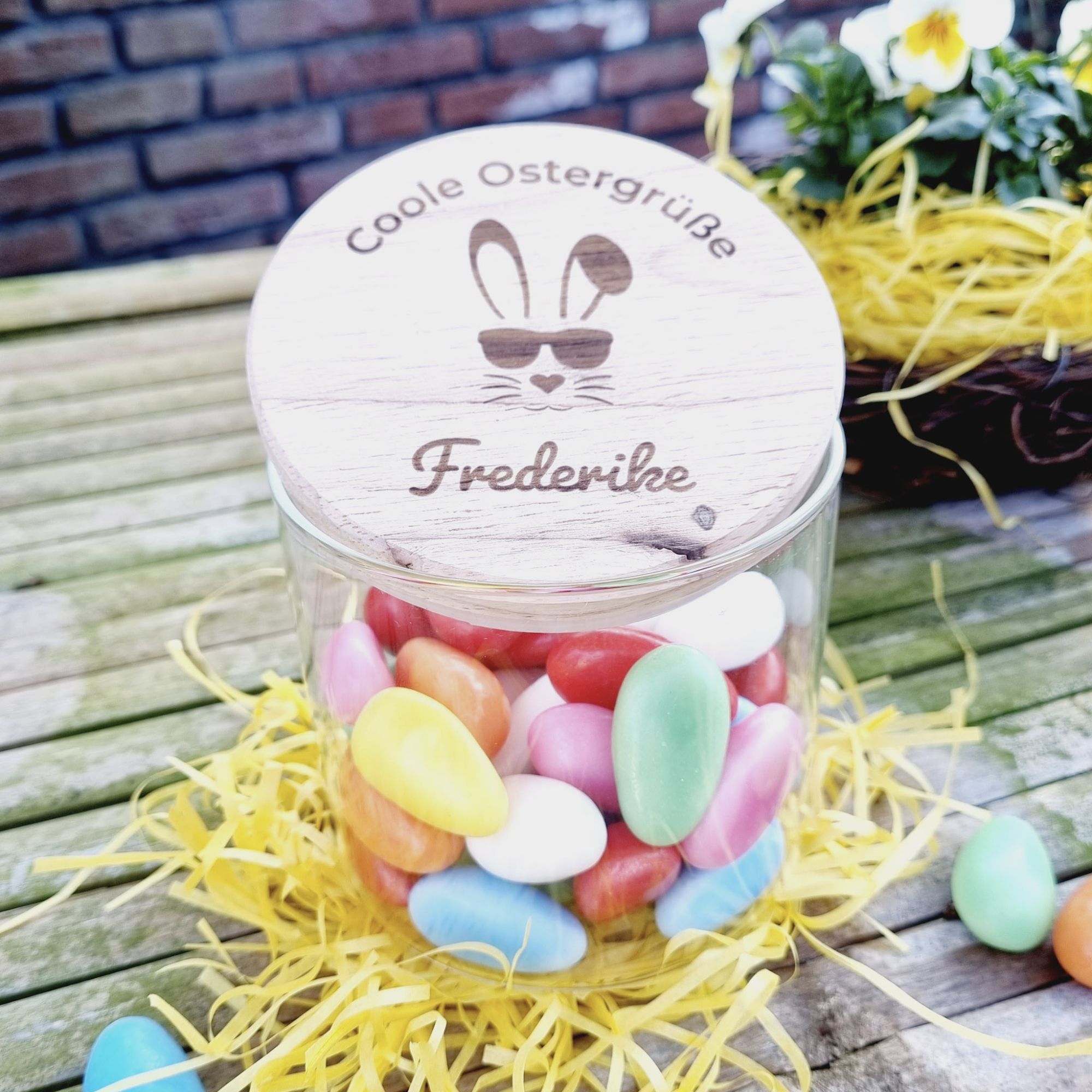 Geschenkglas Coole Ostergrüße "Name"
