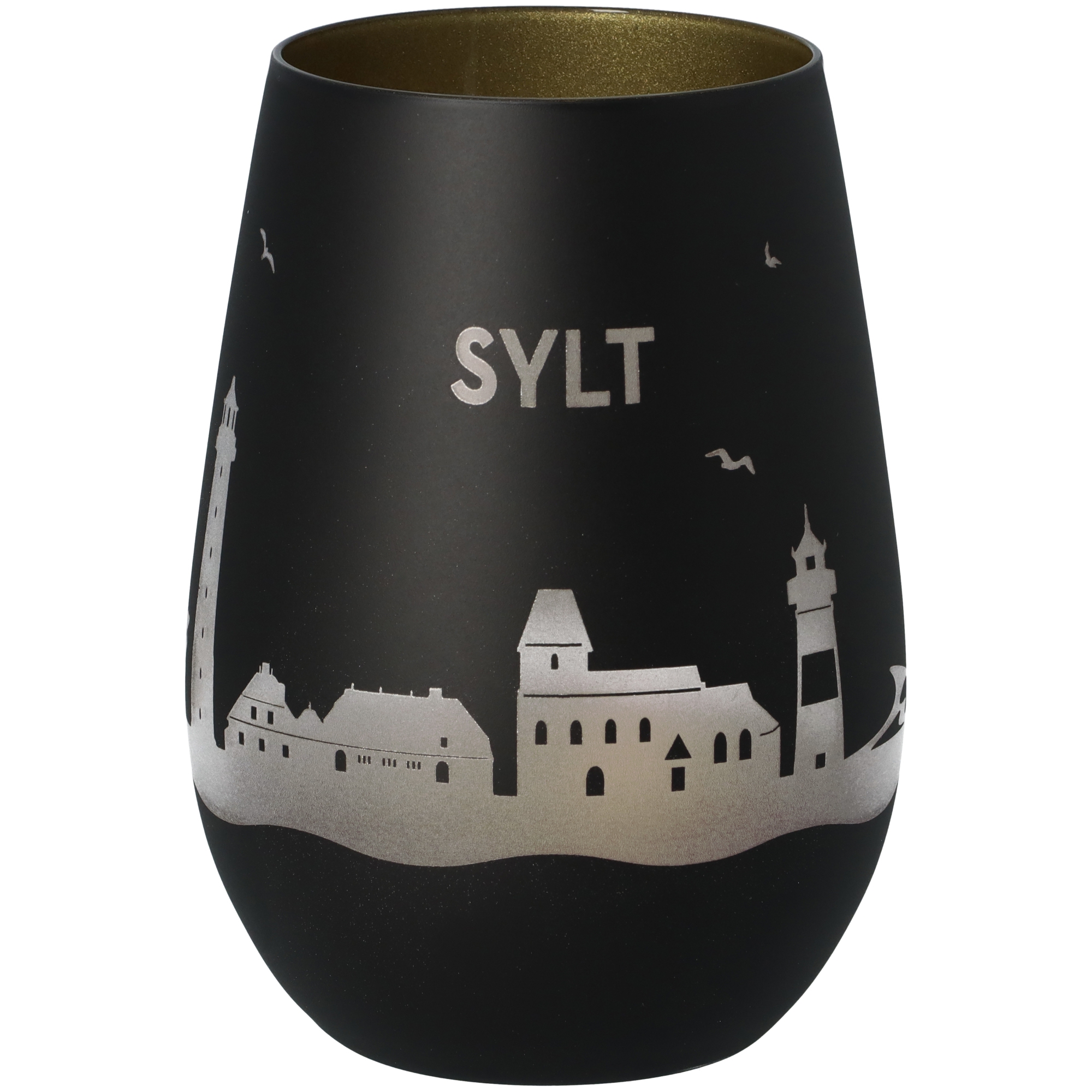 Windlicht Skyline Sylt Schwarz/Gold